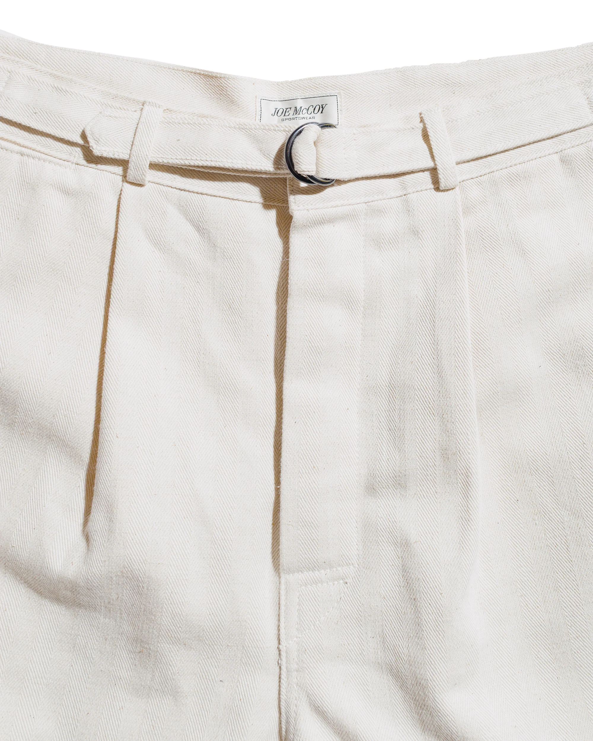 The Real McCoy's MP25014 Belted Shorts / Cotton-Hemp Beige - Image 5
