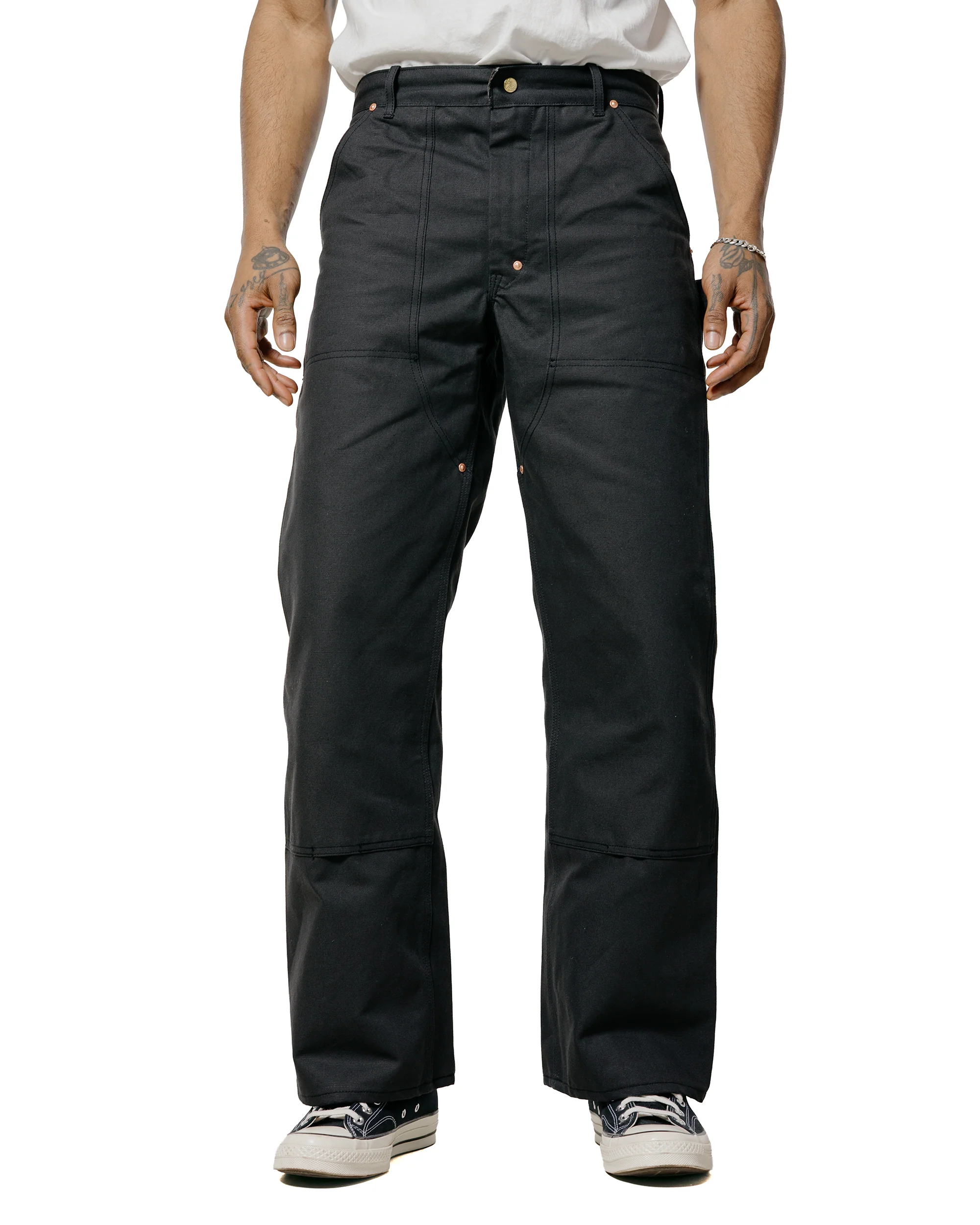 The Real McCoy's MP25102 Double-Knee Work Trousers Charcoal - Image 2