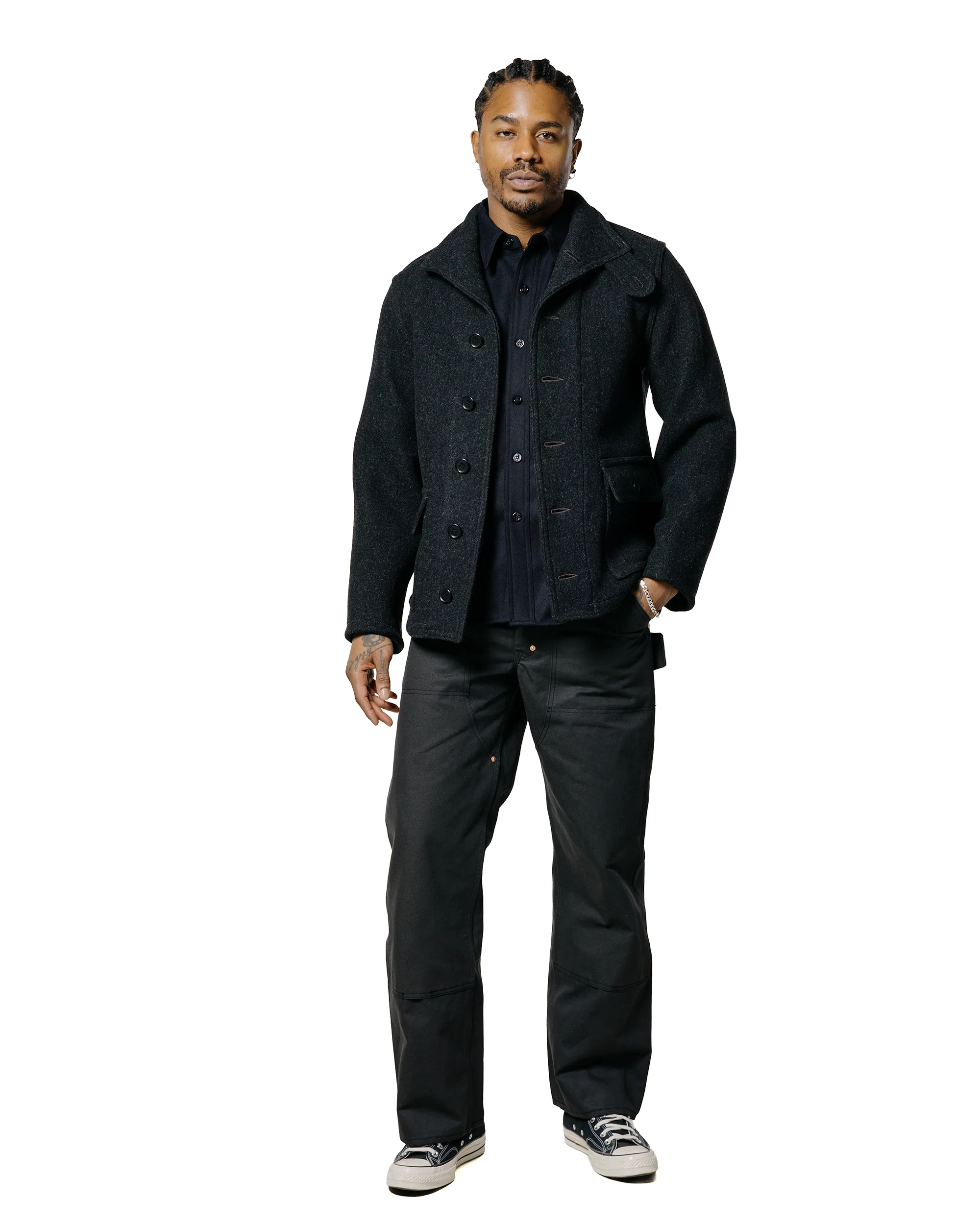 The Real McCoy's MP25102 Double-Knee Work Trousers Charcoal - Image 4