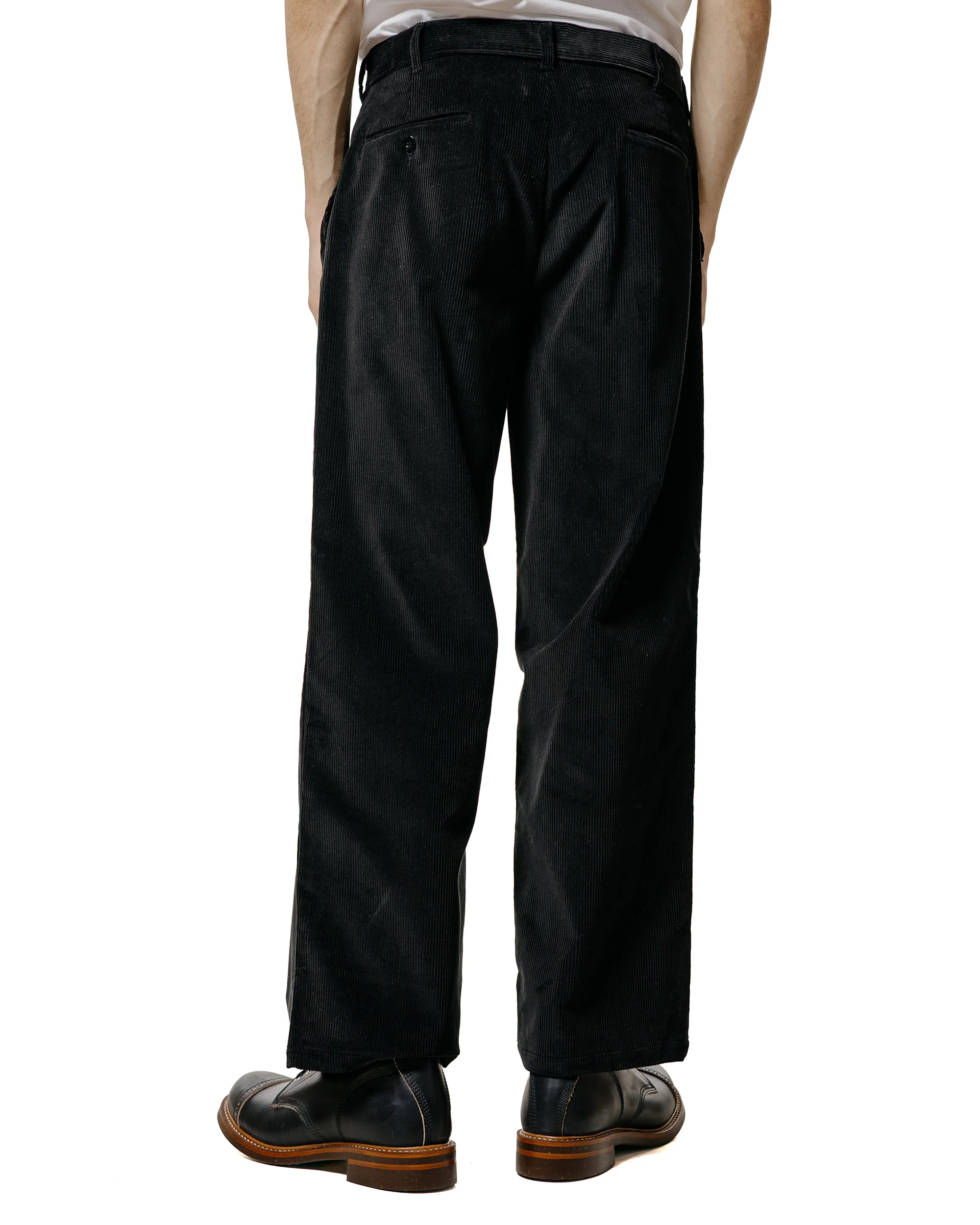 The Real McCoy's MP25105 Double-Pleat Corduroy Trousers Black - Image 3