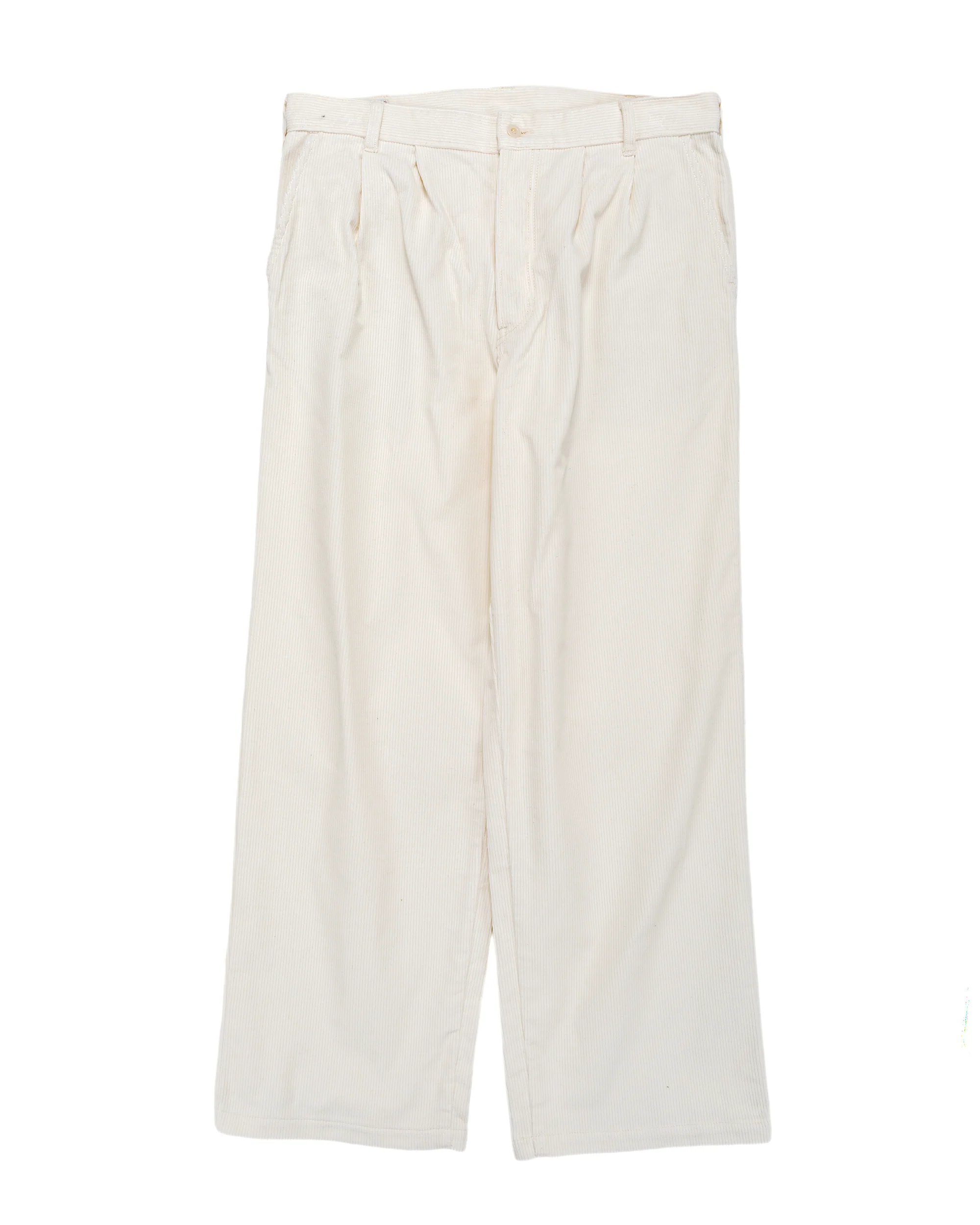 The Real McCoy's MP25105 Double-Pleat Corduroy Trousers White