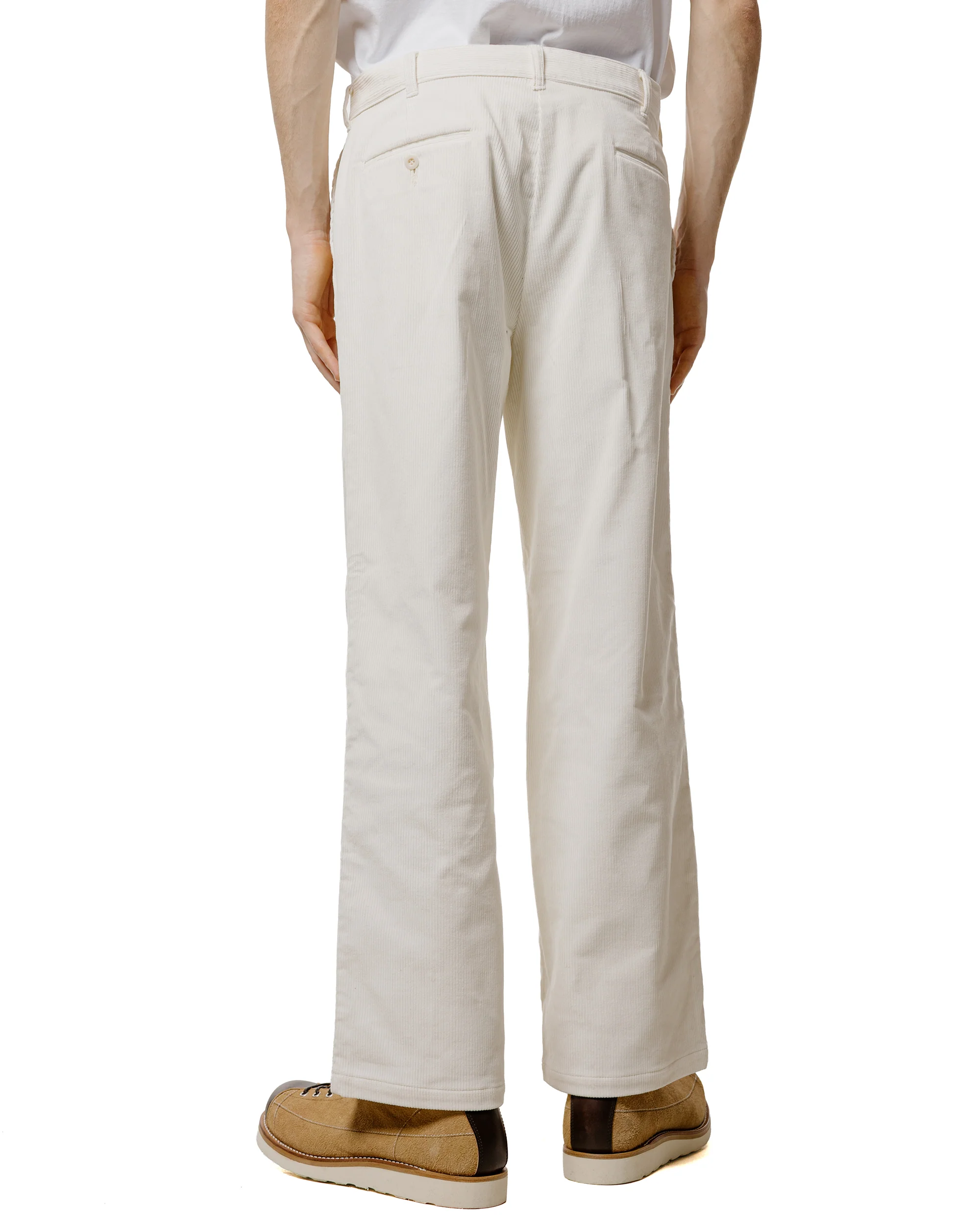 The Real McCoy's MP25105 Double-Pleat Corduroy Trousers White - Image 3