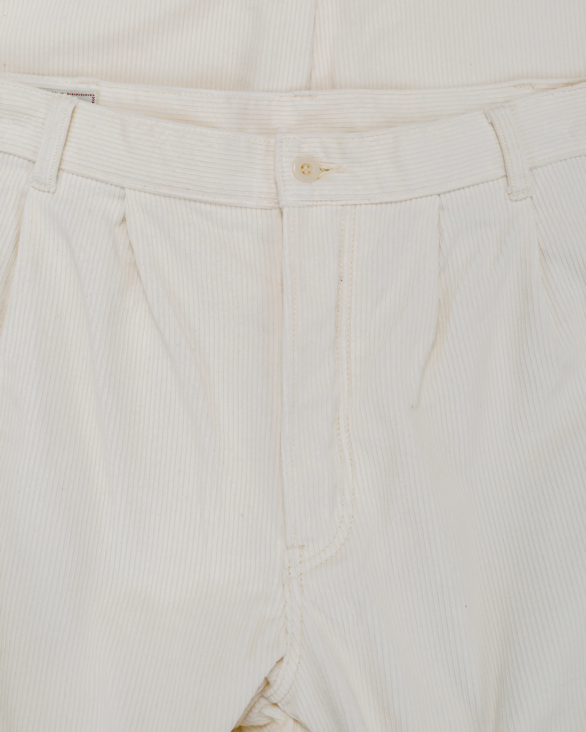 The Real McCoy's MP25105 Double-Pleat Corduroy Trousers White - Image 5