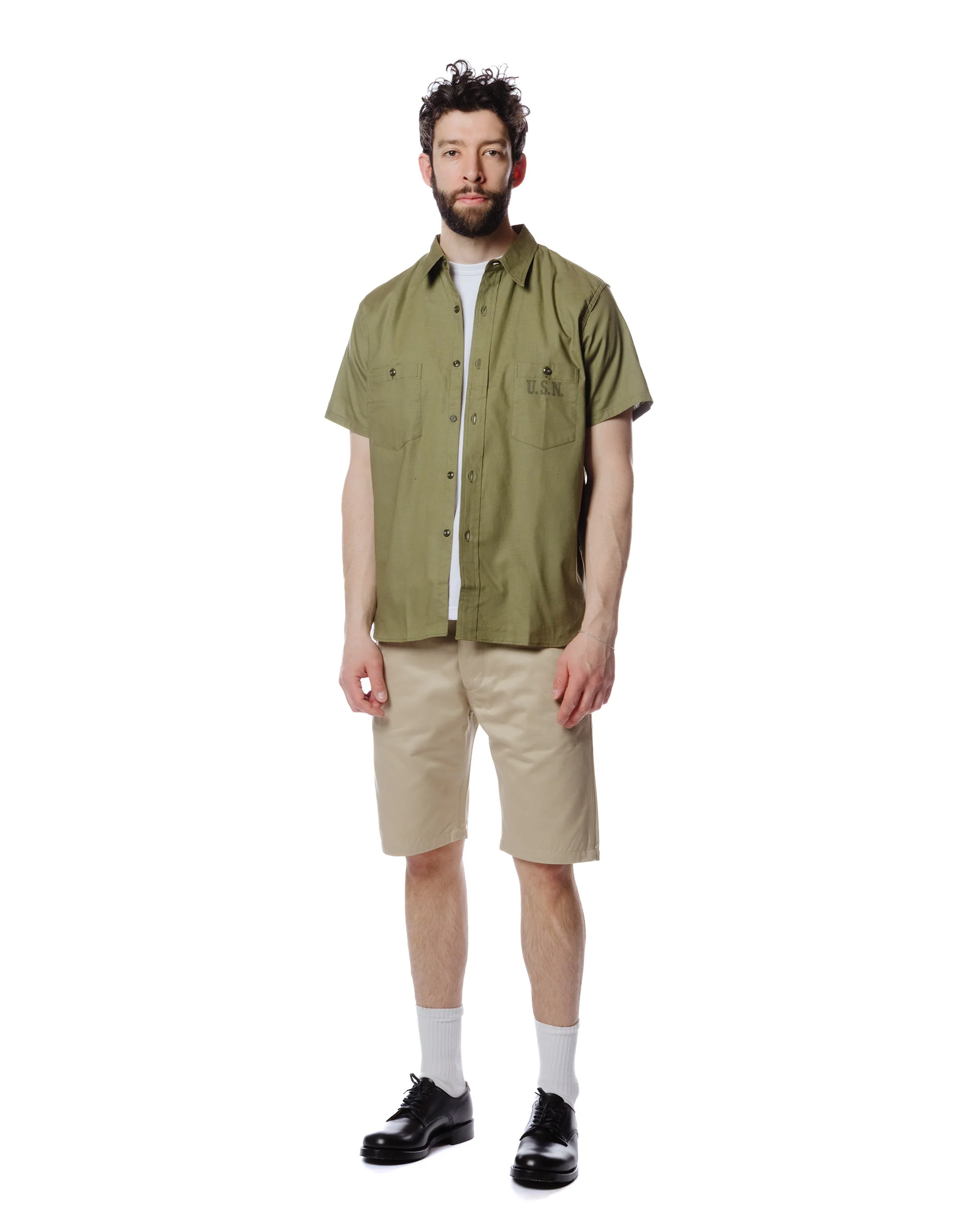 The Real McCoy's MS19017 N-3 Utility Shirt S/S Olive - Image 2
