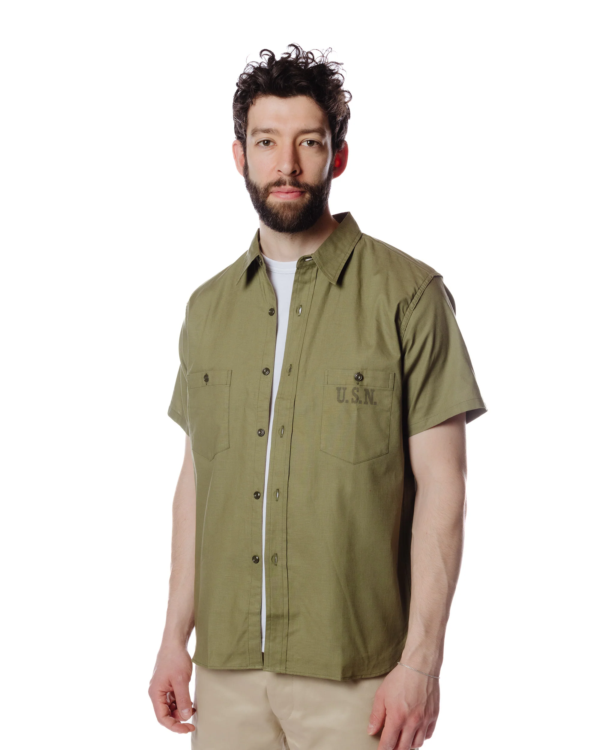 The Real McCoy's MS19017 N-3 Utility Shirt S/S Olive - Image 3
