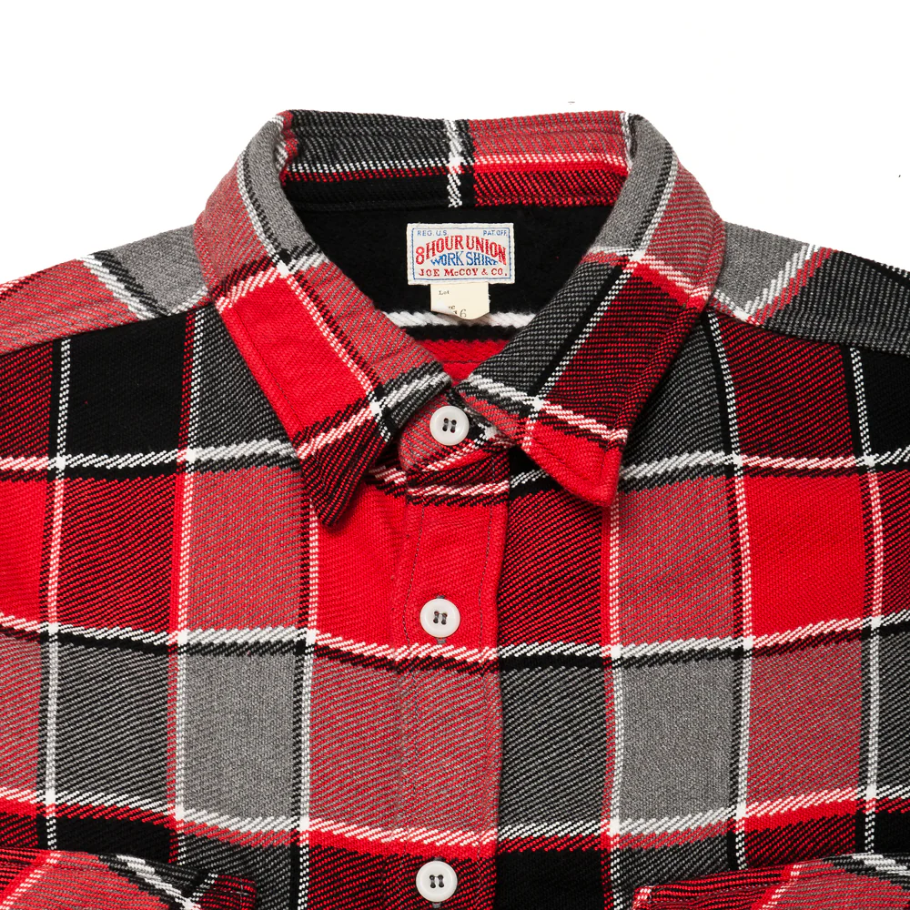 The Real McCoy's MS19105 8HU Napped Flannel Shirt / Tongass Plaid Red - Image 3