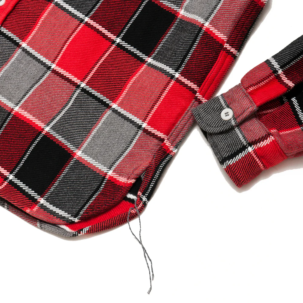 The Real McCoy's MS19105 8HU Napped Flannel Shirt / Tongass Plaid Red - Image 4