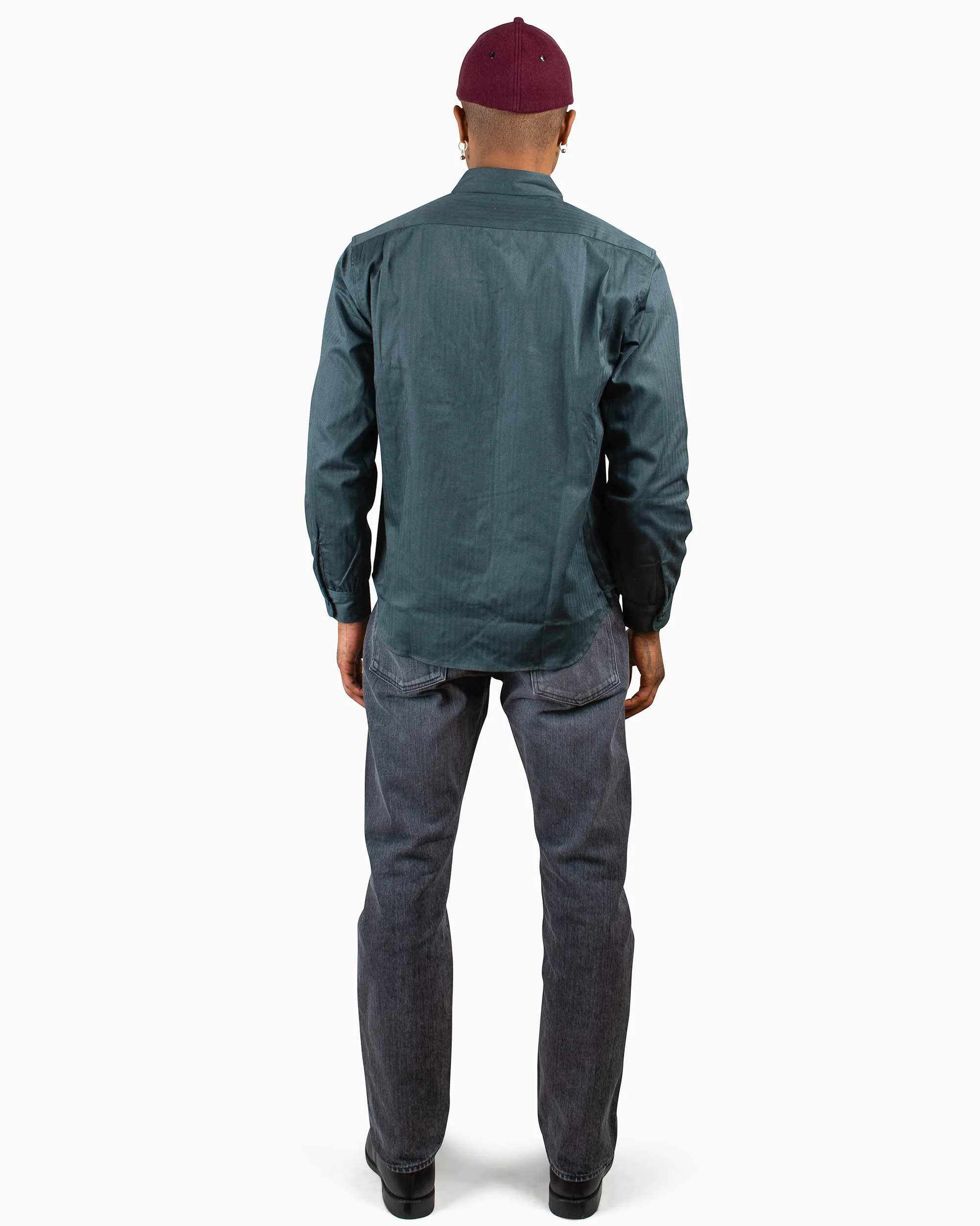 The Real McCoy's MS20010 8HU HBT Workshirt L/S Forest - Image 3