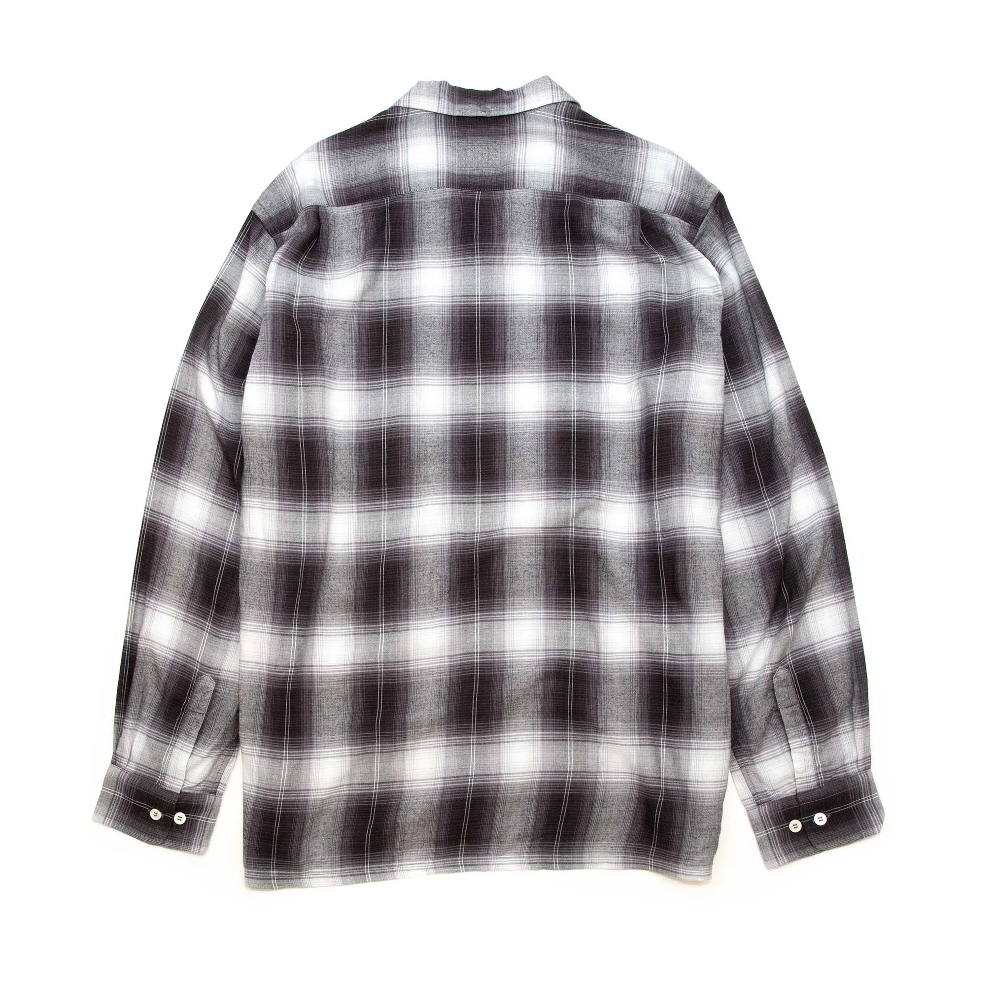 The Real McCoy's MS20102 Shadow Check Rayon Shirt Silver Grey - Image 3