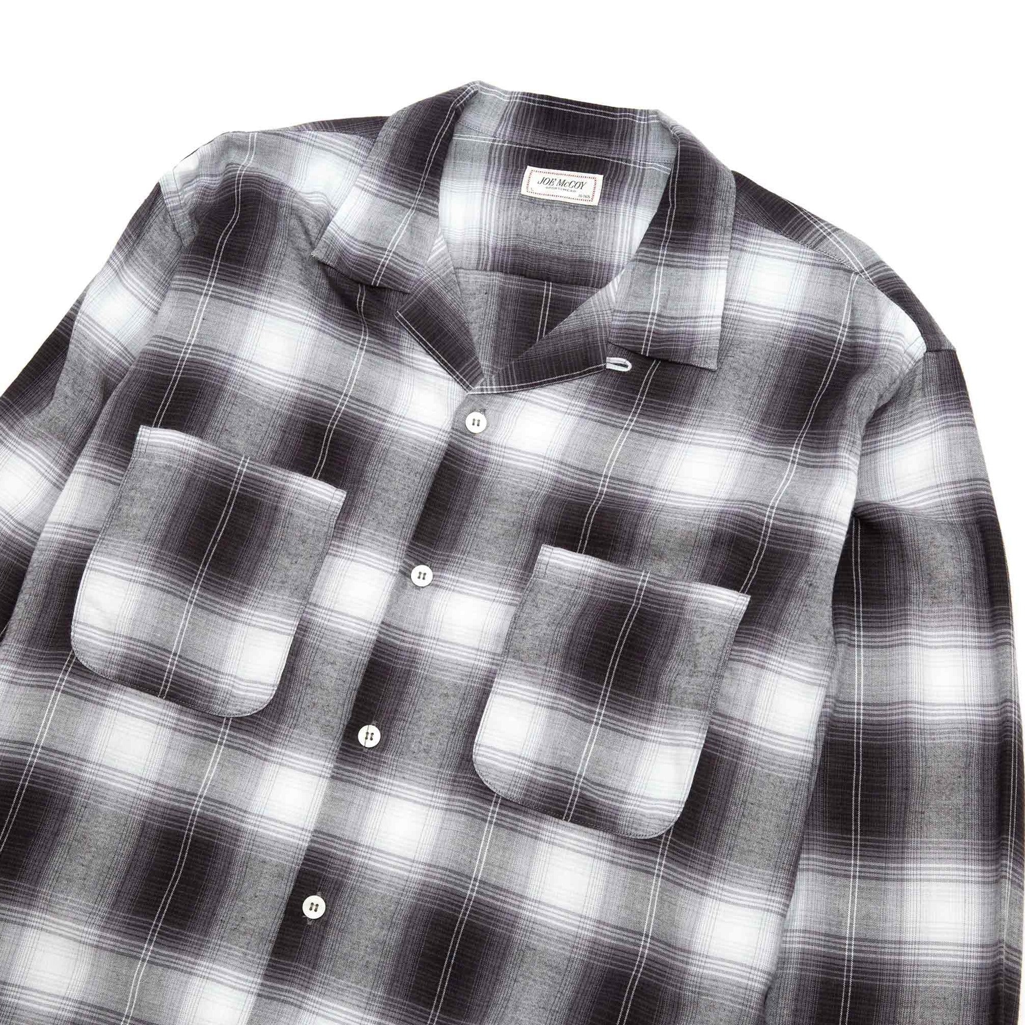 The Real McCoy's MS20102 Shadow Check Rayon Shirt Silver Grey - Image 4