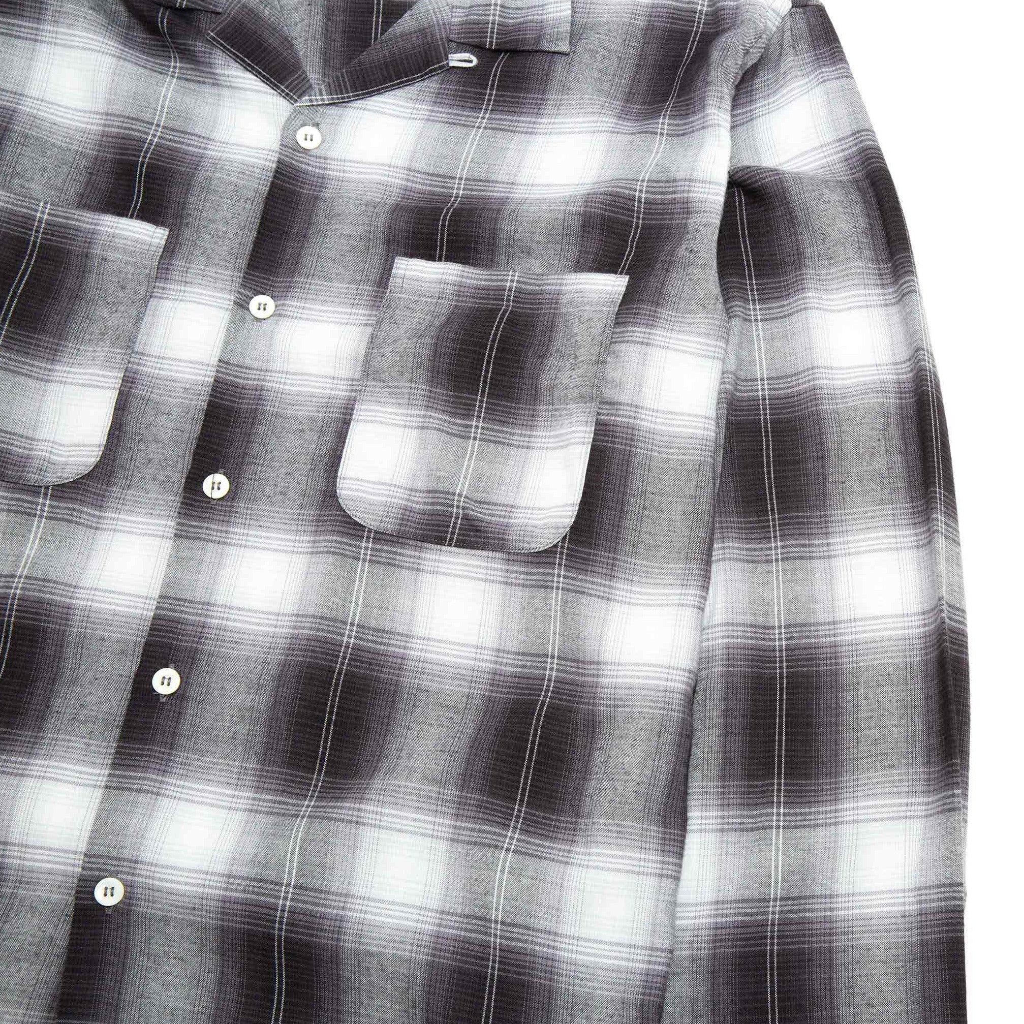 The Real McCoy's MS20102 Shadow Check Rayon Shirt Silver Grey - Image 6
