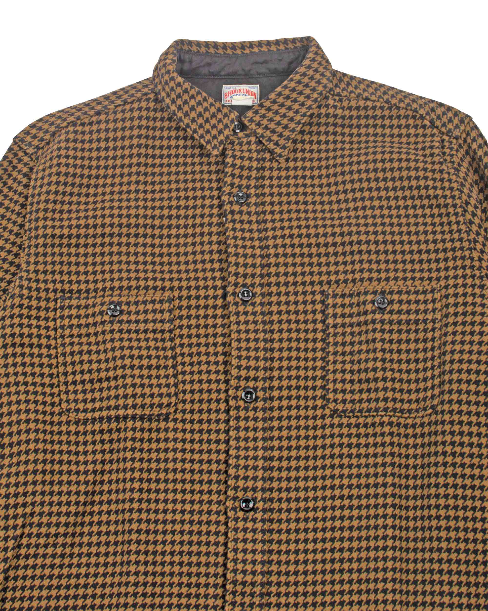 The Real McCoy's MS21102 8HU Houndstooth Flannel Shirt Mustard - Image 5