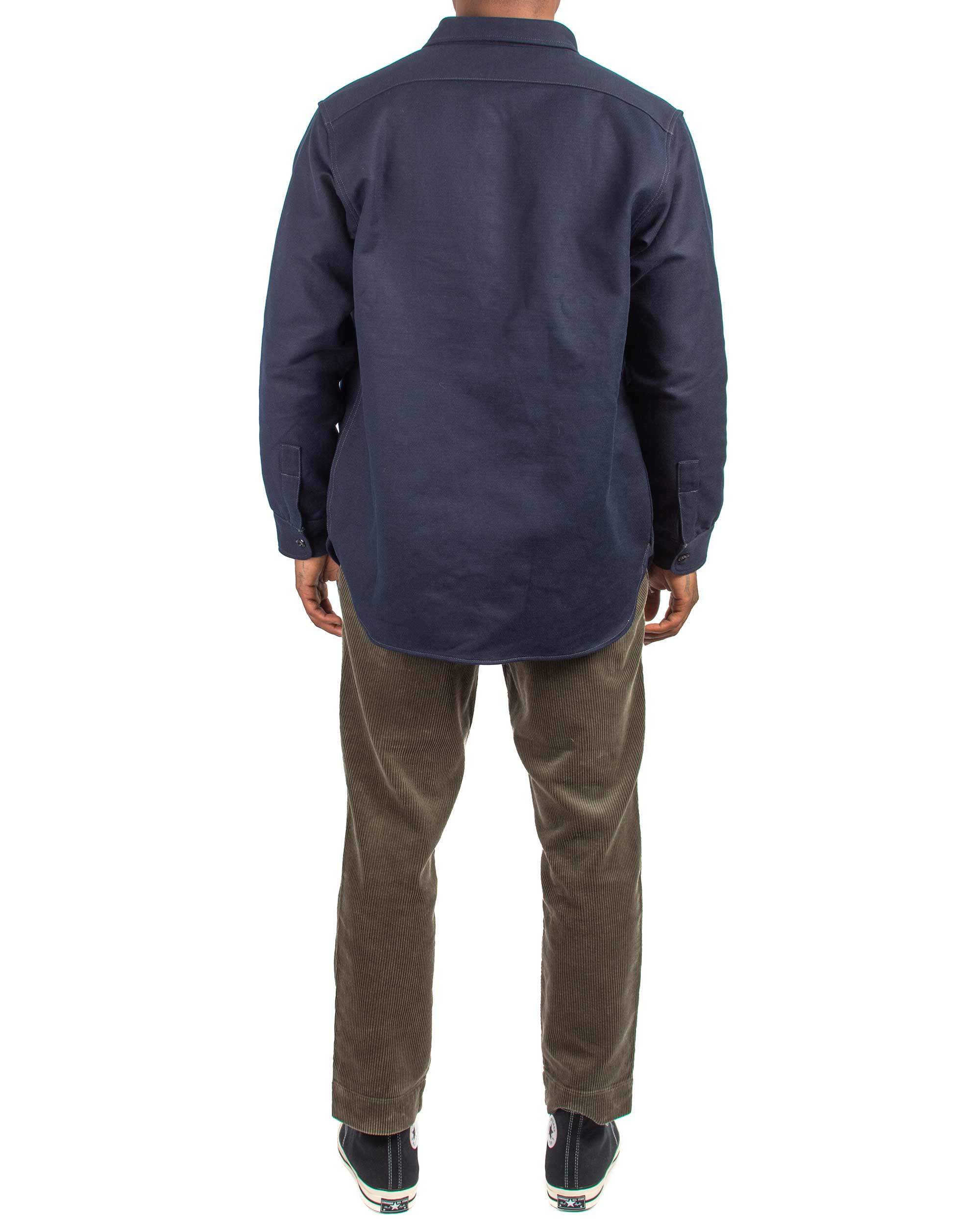The Real McCoy's MS21104 8HU Heavy Moleskin Shirt Navy - Image 3