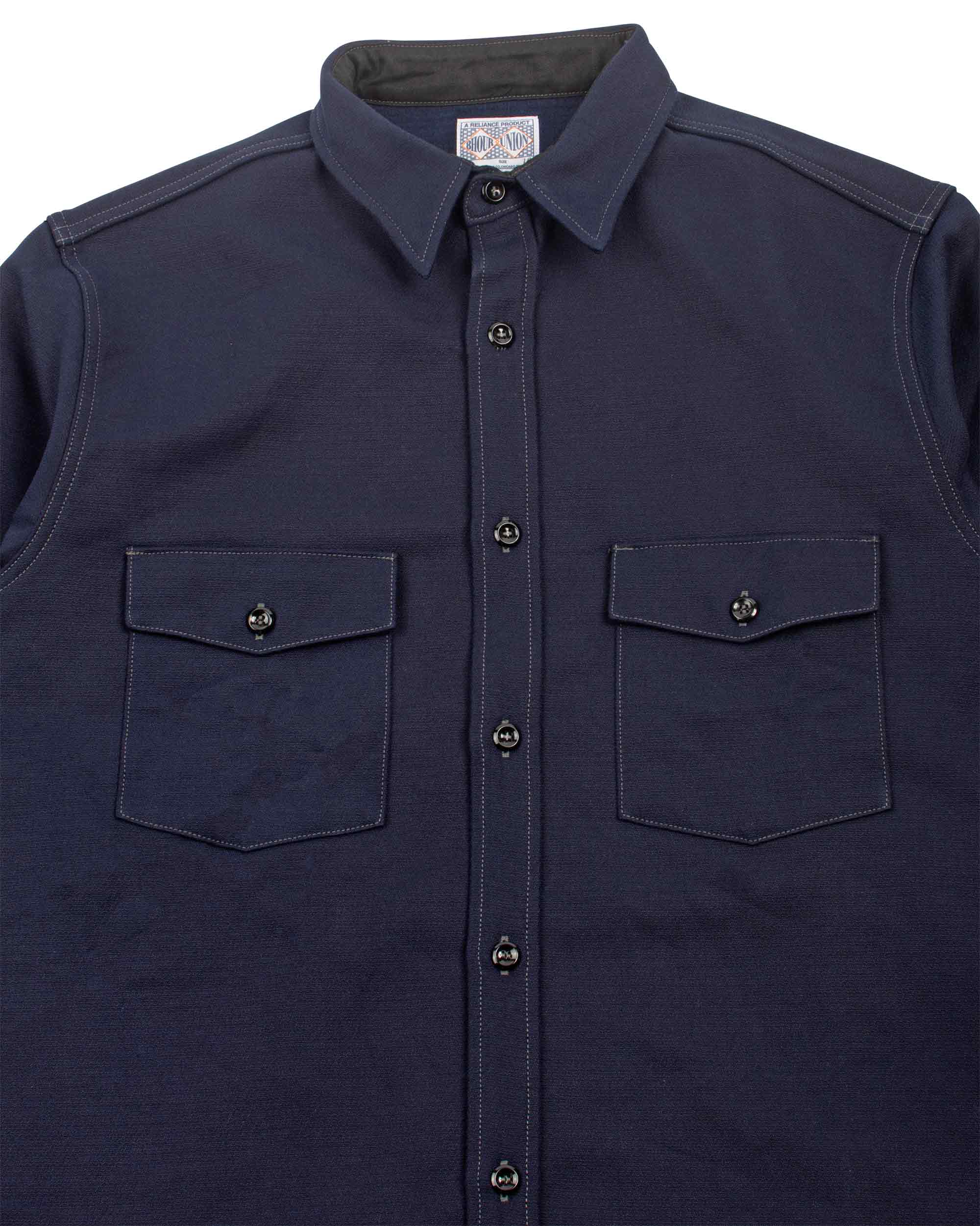The Real McCoy's MS21104 8HU Heavy Moleskin Shirt Navy - Image 5