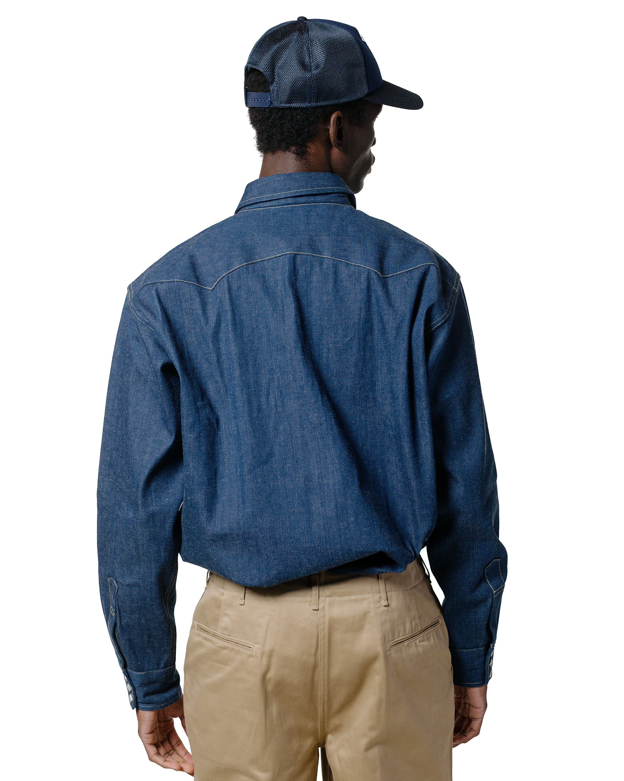 The Real McCoy's MS22003 Denim Western Shirt / Sawtooth Indigo - Image 3