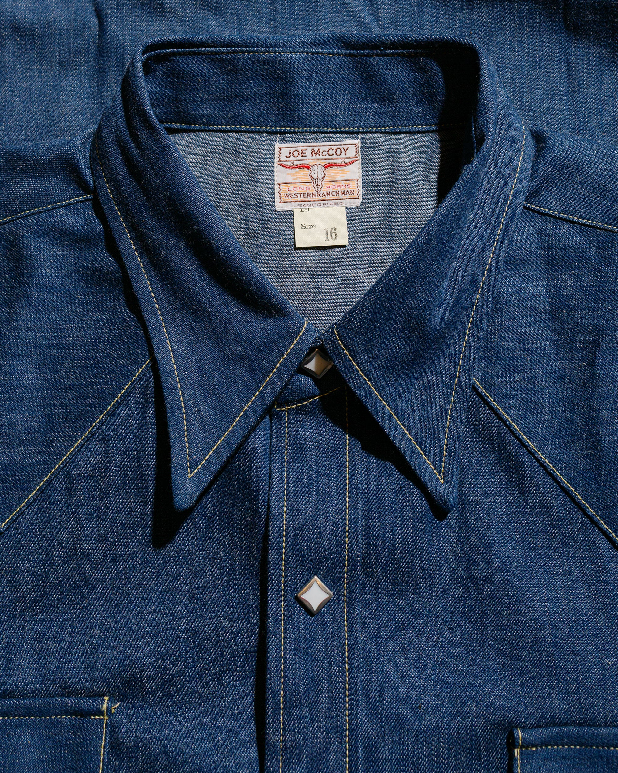 The Real McCoy's MS22003 Denim Western Shirt / Sawtooth Indigo - Image 5