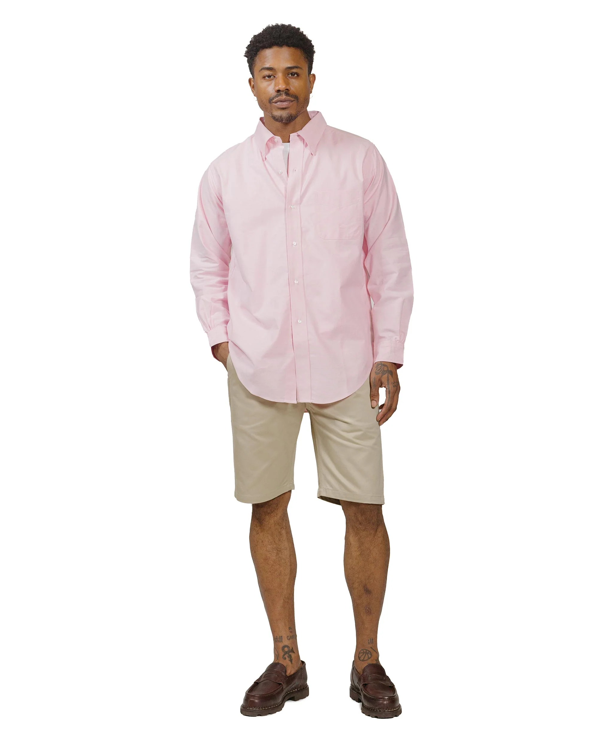The Real McCoy's MS22008 Joe McCoy Button Down Shirt Pink - Image 4