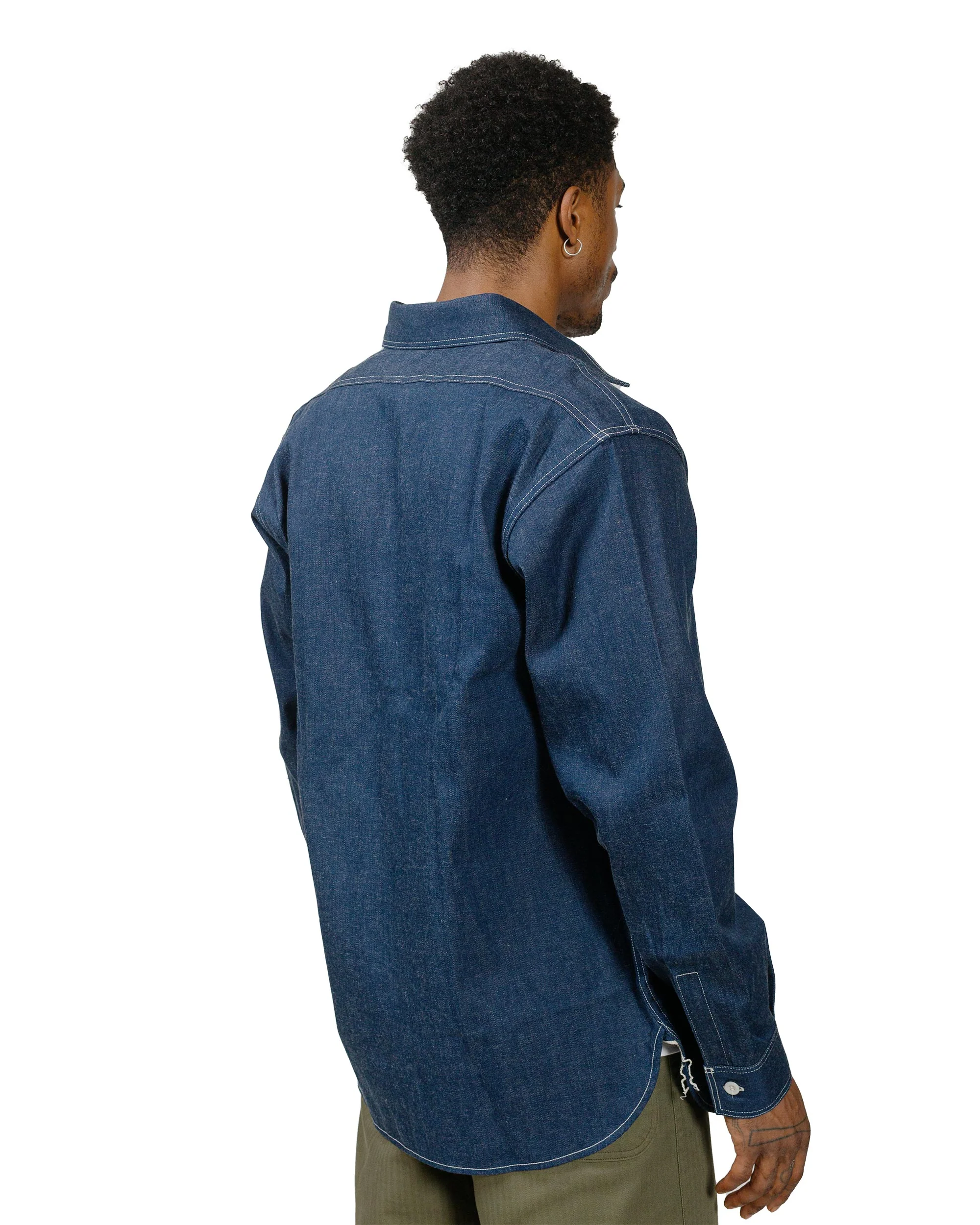 The Real McCoy's MS22103 8HU Denim Serviceman Shirt Indigo - Image 3