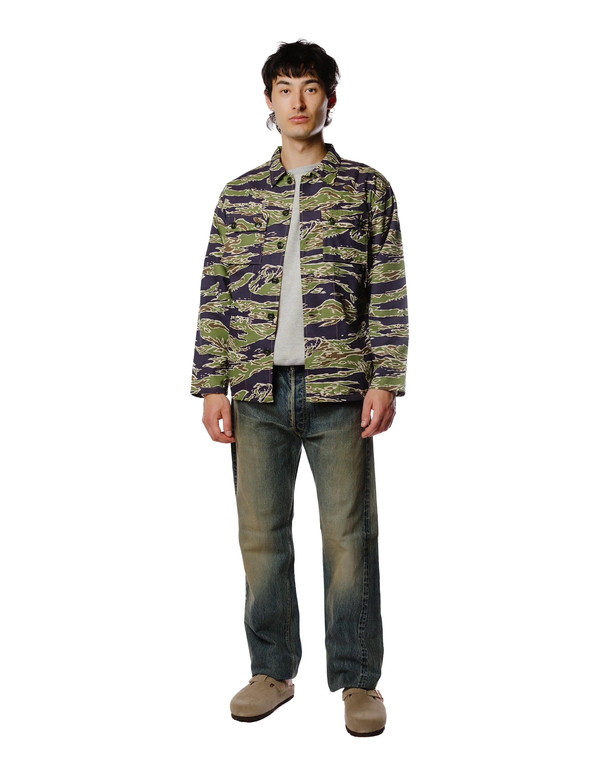 The Real McCoy's MS23002 Tiger Camouflage Shirt / Late War Green - Image 2