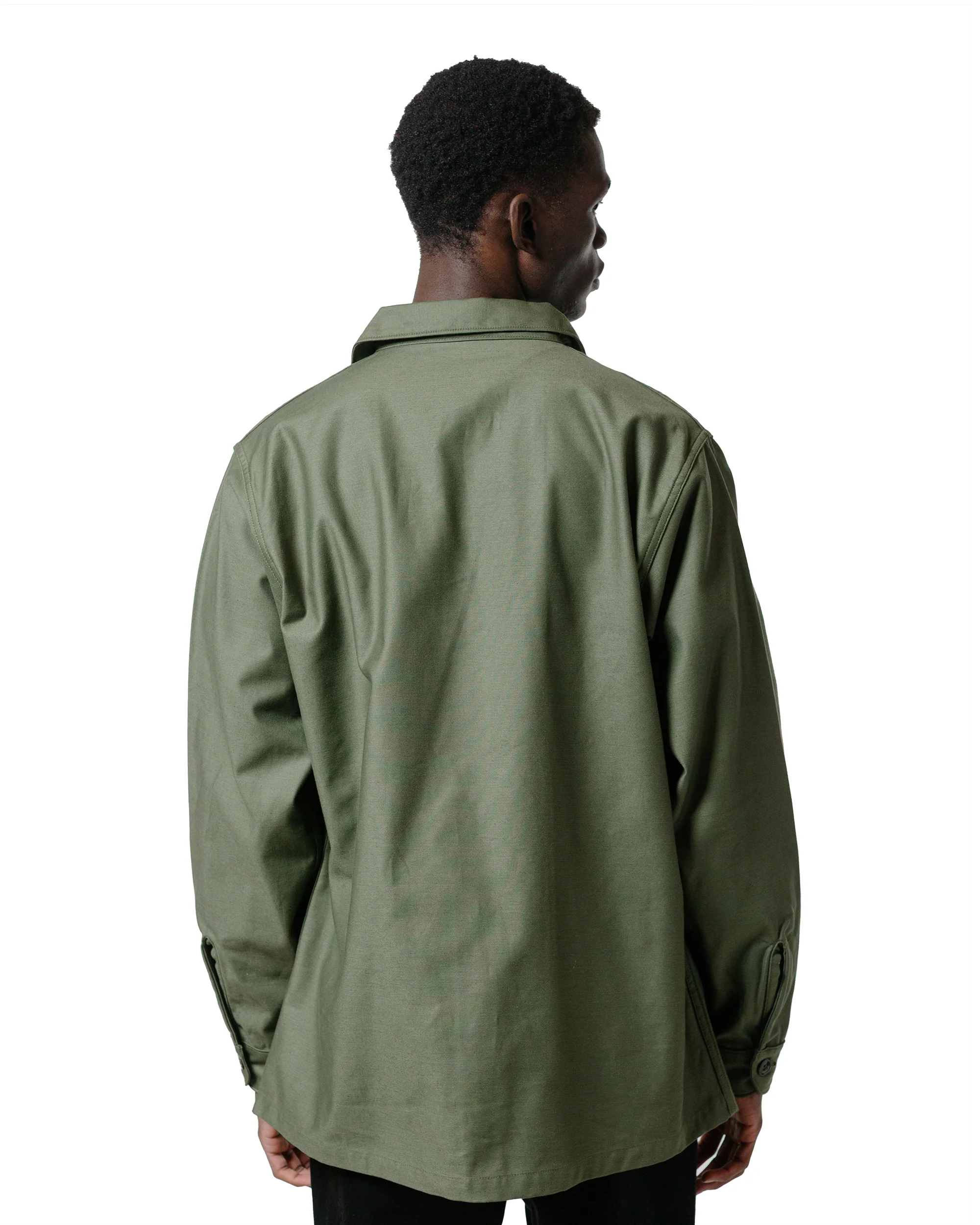 The Real McCoy's MS23101 Shirt, Man's, Cotton Sateen, OG-107 Olive - Image 3
