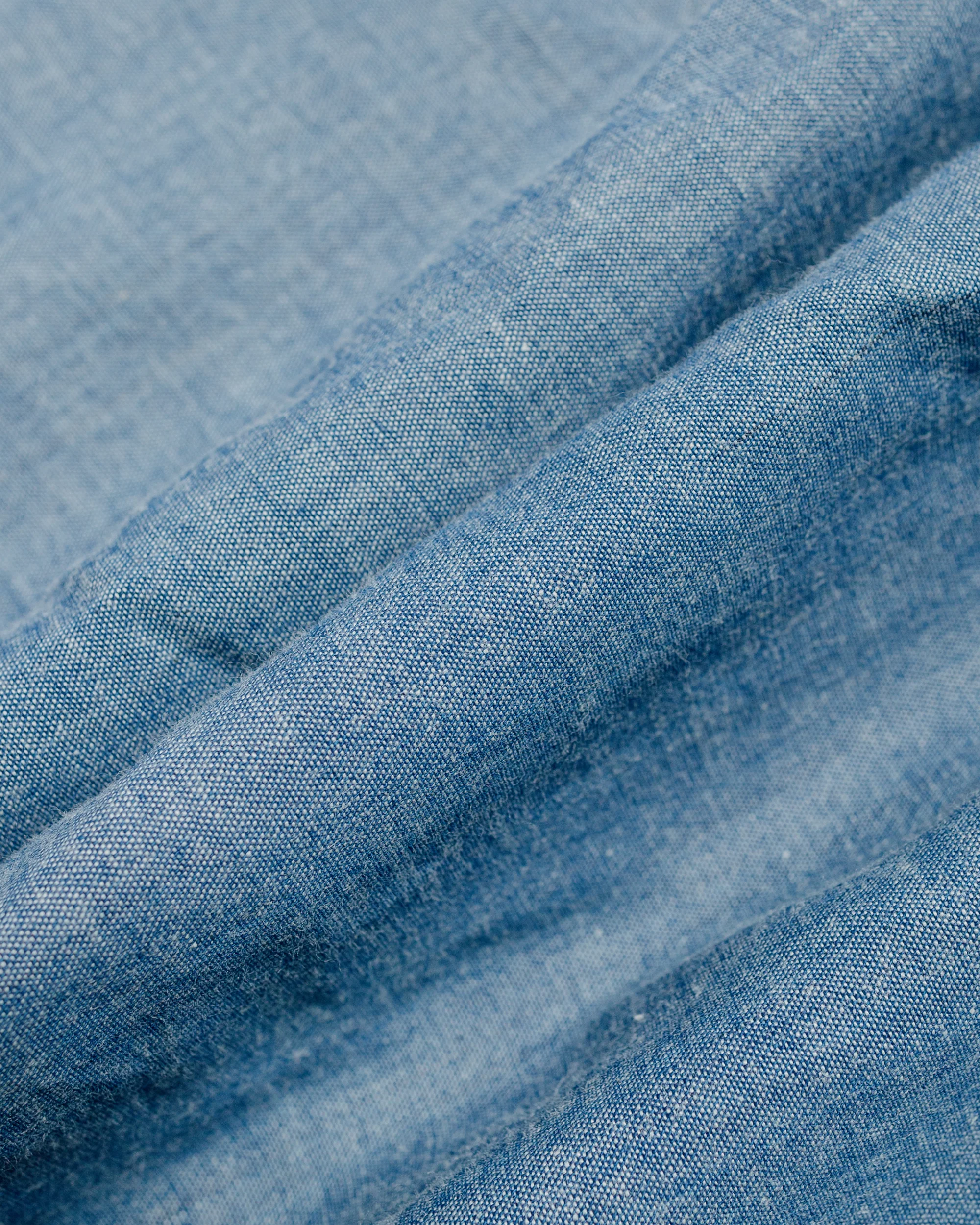 The Real McCoy's MS24004 8HU Chambray Serviceman Shirt Light Blue - Image 5