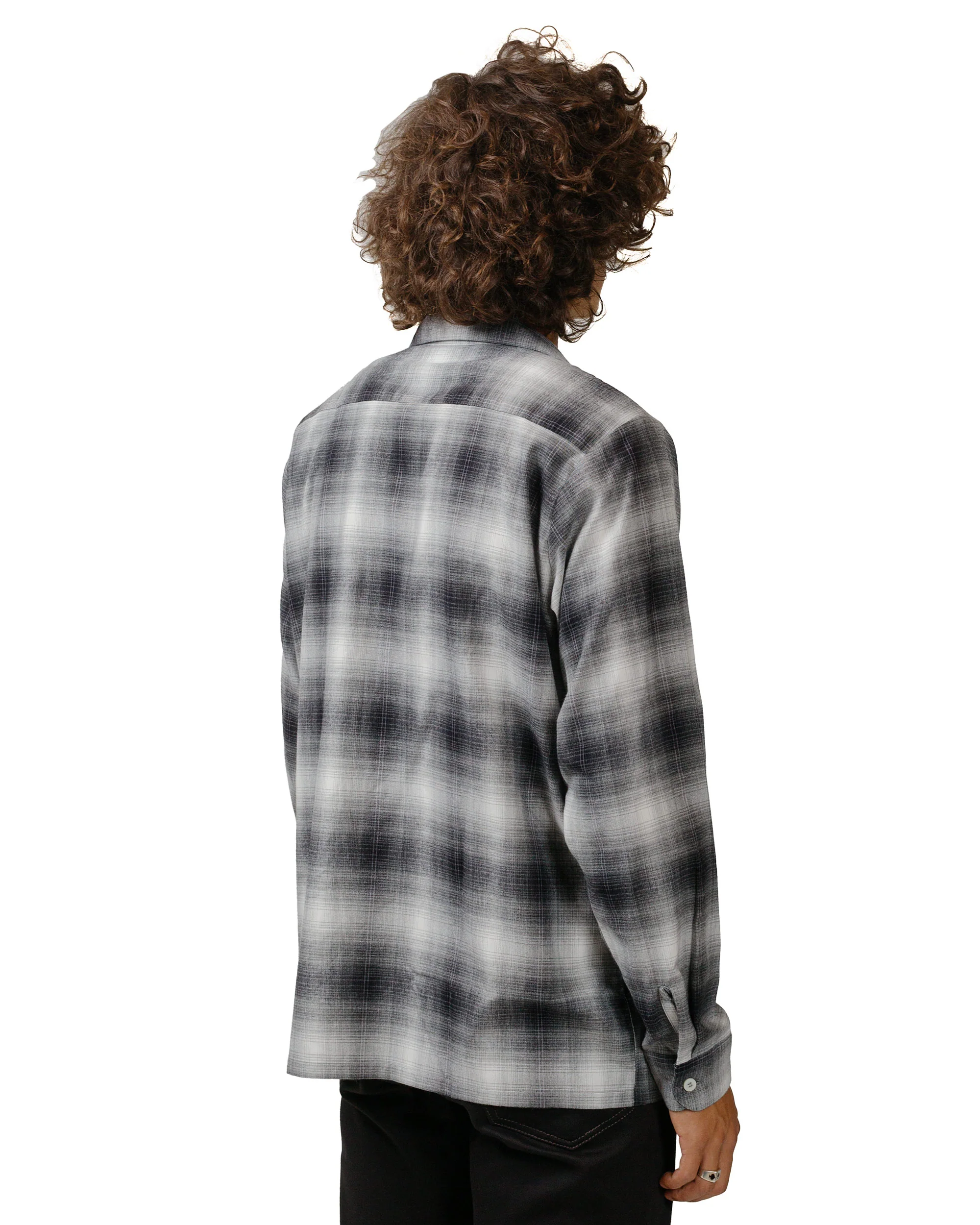 The Real McCoy's MS24006 Ombre Cotton Rayon Open Collar Shirt Gray - Image 3