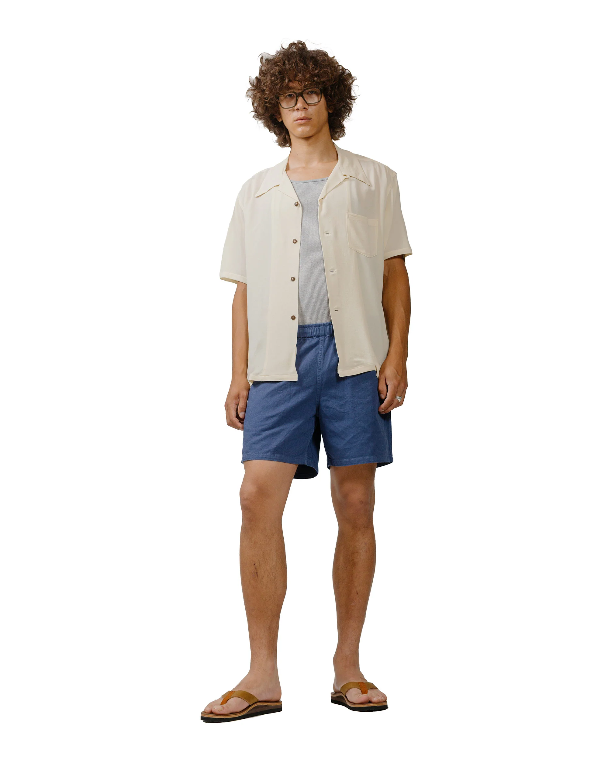 The Real McCoy's MS24008 Silk Rayon Open Collar Shirt Ecru - Image 4