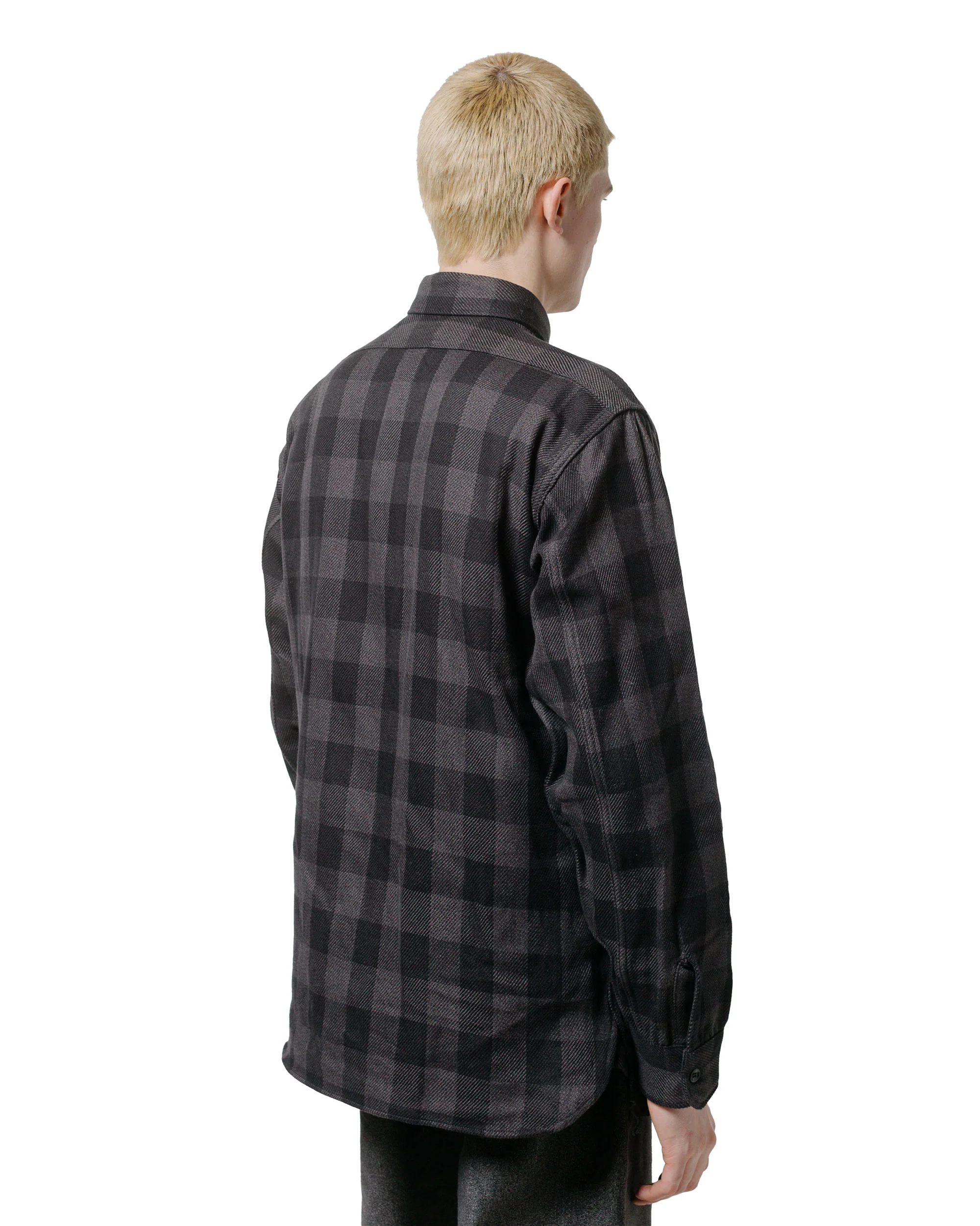 The Real McCoy's MS24102 8HU Twisted-Yarn Buffalo Check Flannel Shirt Black/Charcoal - Image 3