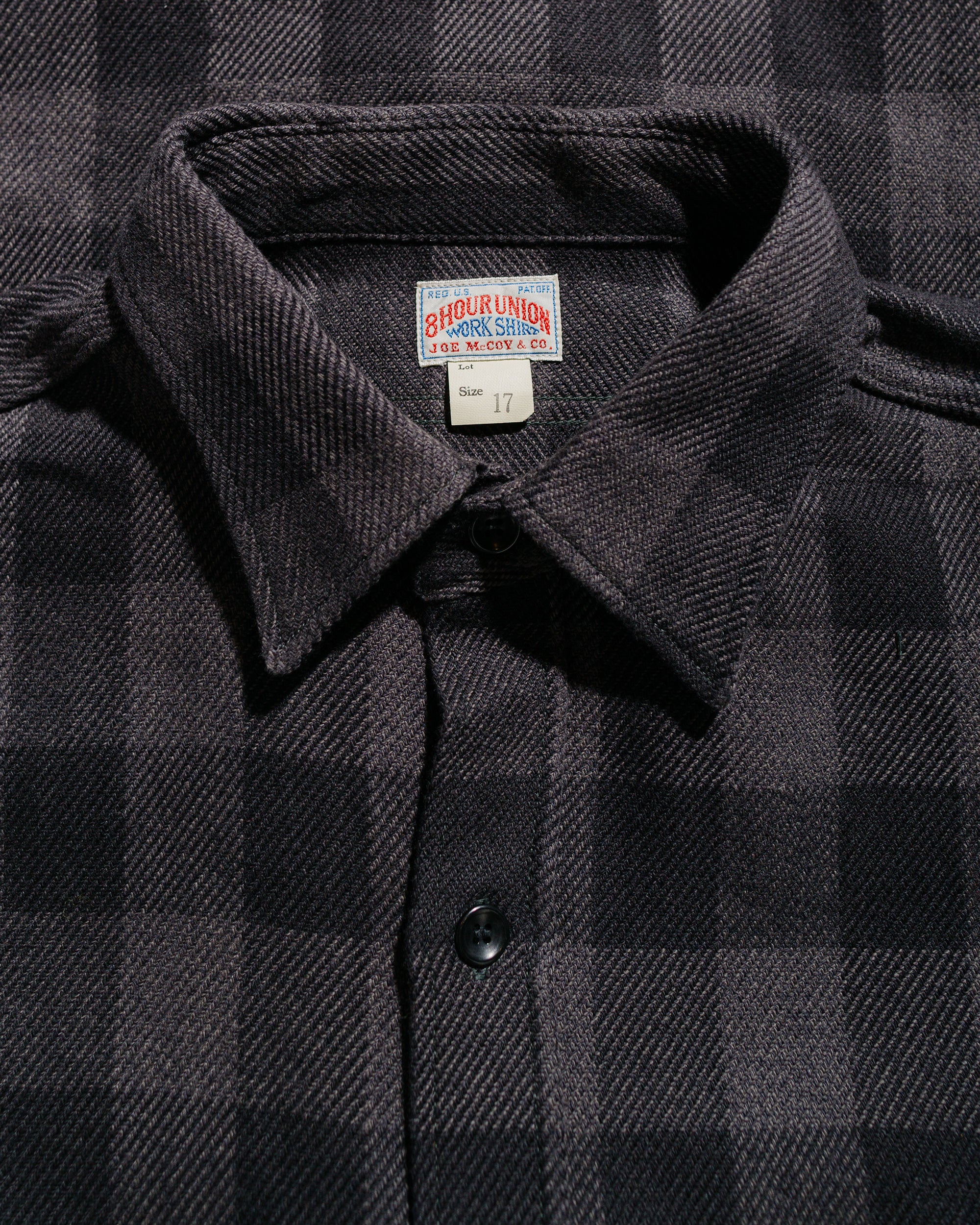 The Real McCoy's MS24102 8HU Twisted-Yarn Buffalo Check Flannel Shirt Black/Charcoal - Image 5