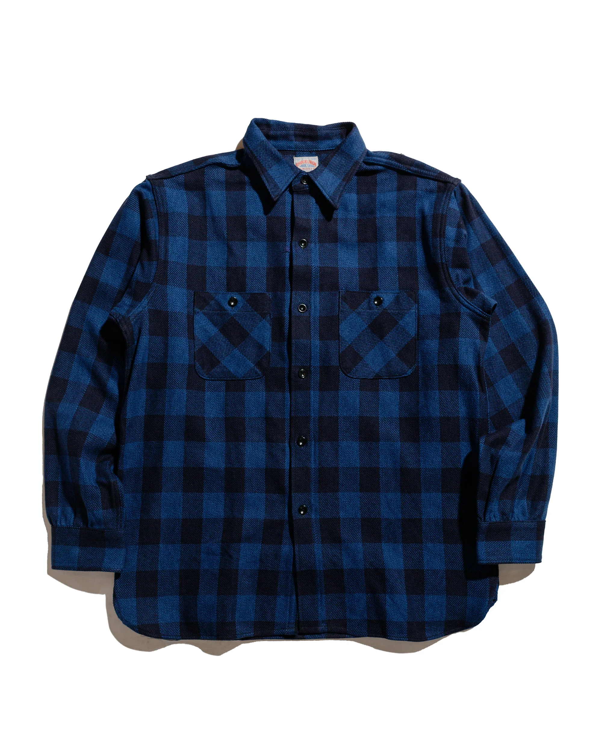 The Real McCoy's MS24102 8HU Twisted-Yarn Buffalo Check Flannel Shirt Blue/Black