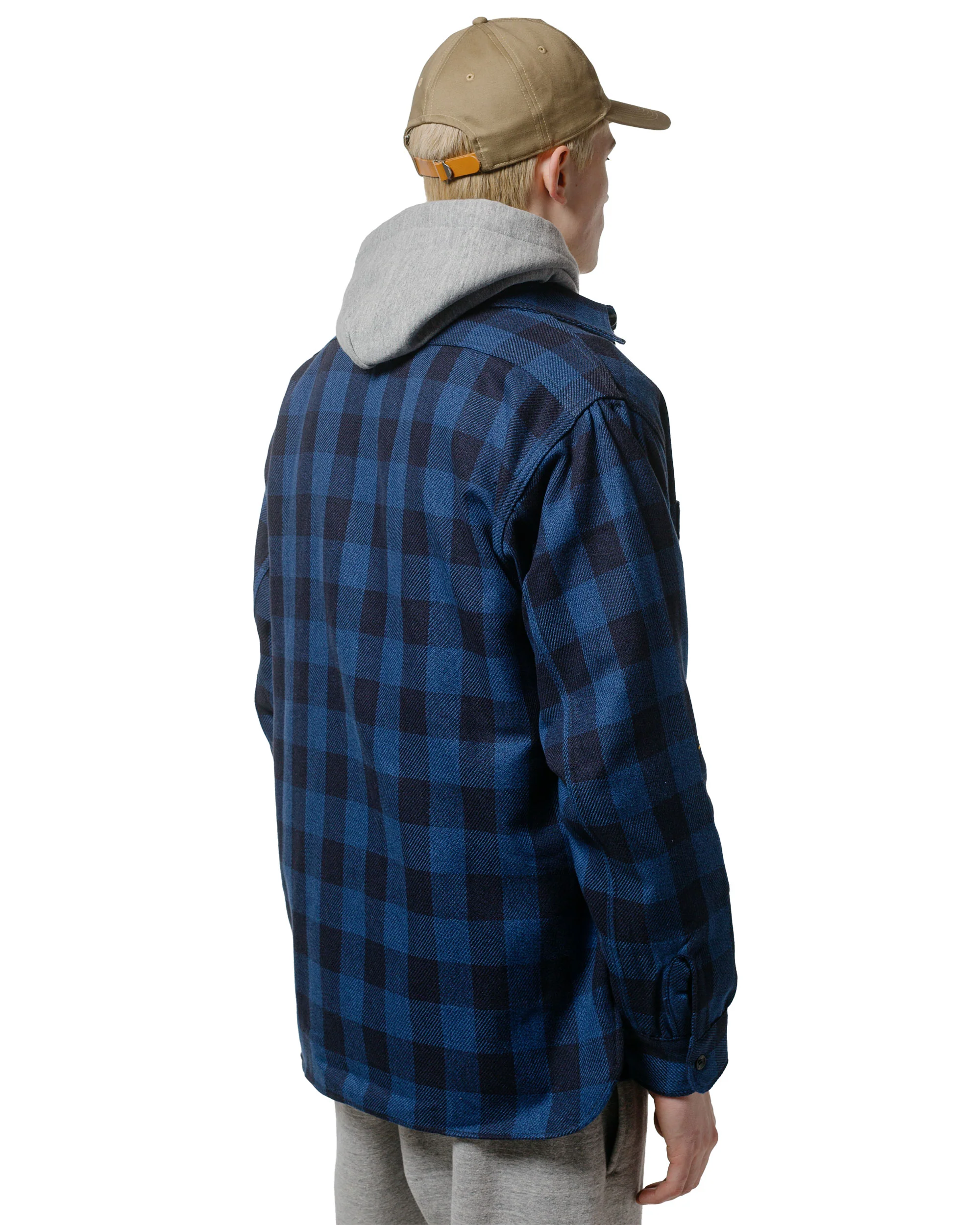 The Real McCoy's MS24102 8HU Twisted-Yarn Buffalo Check Flannel Shirt Blue/Black - Image 3