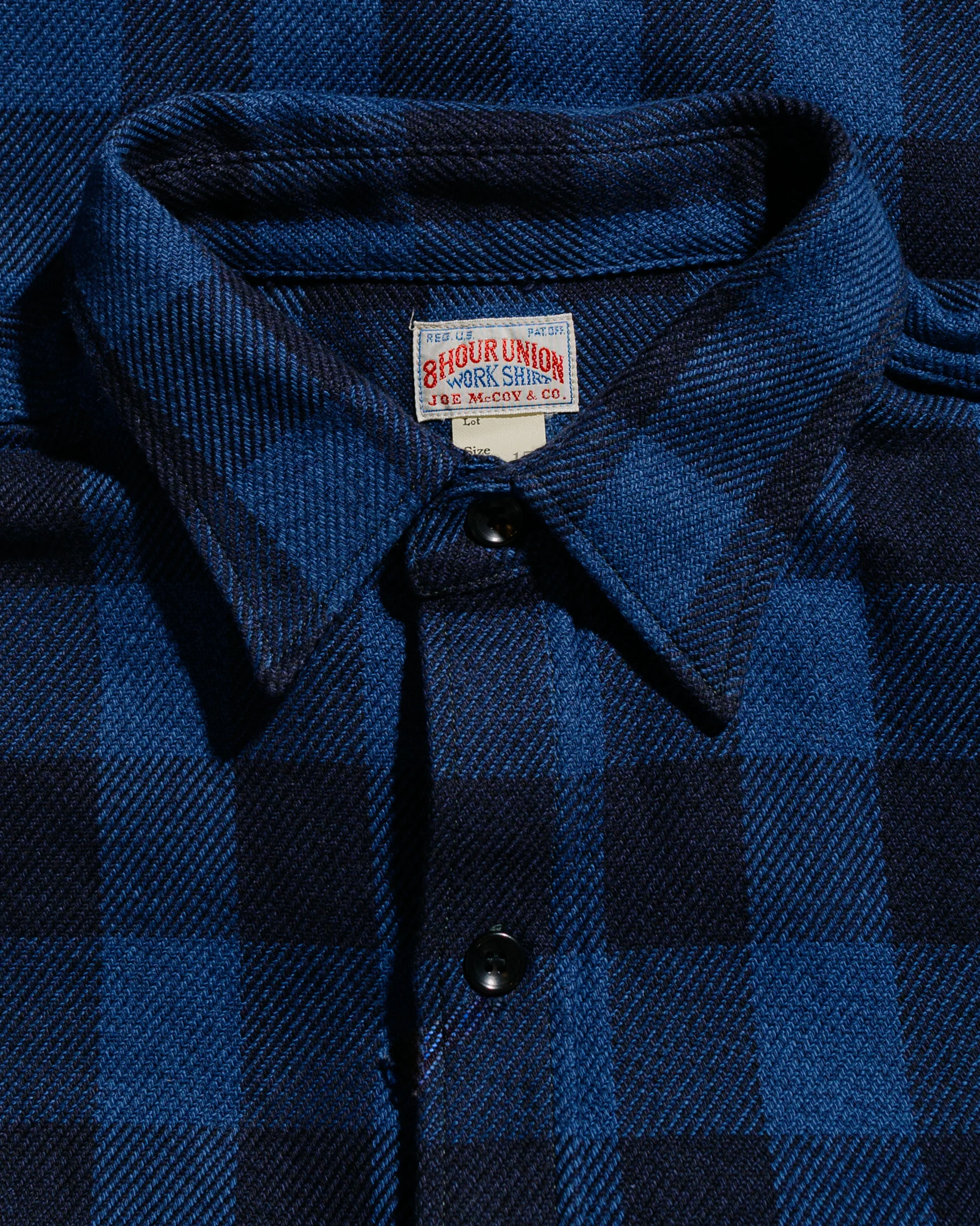 The Real McCoy's MS24102 8HU Twisted-Yarn Buffalo Check Flannel Shirt Blue/Black - Image 5