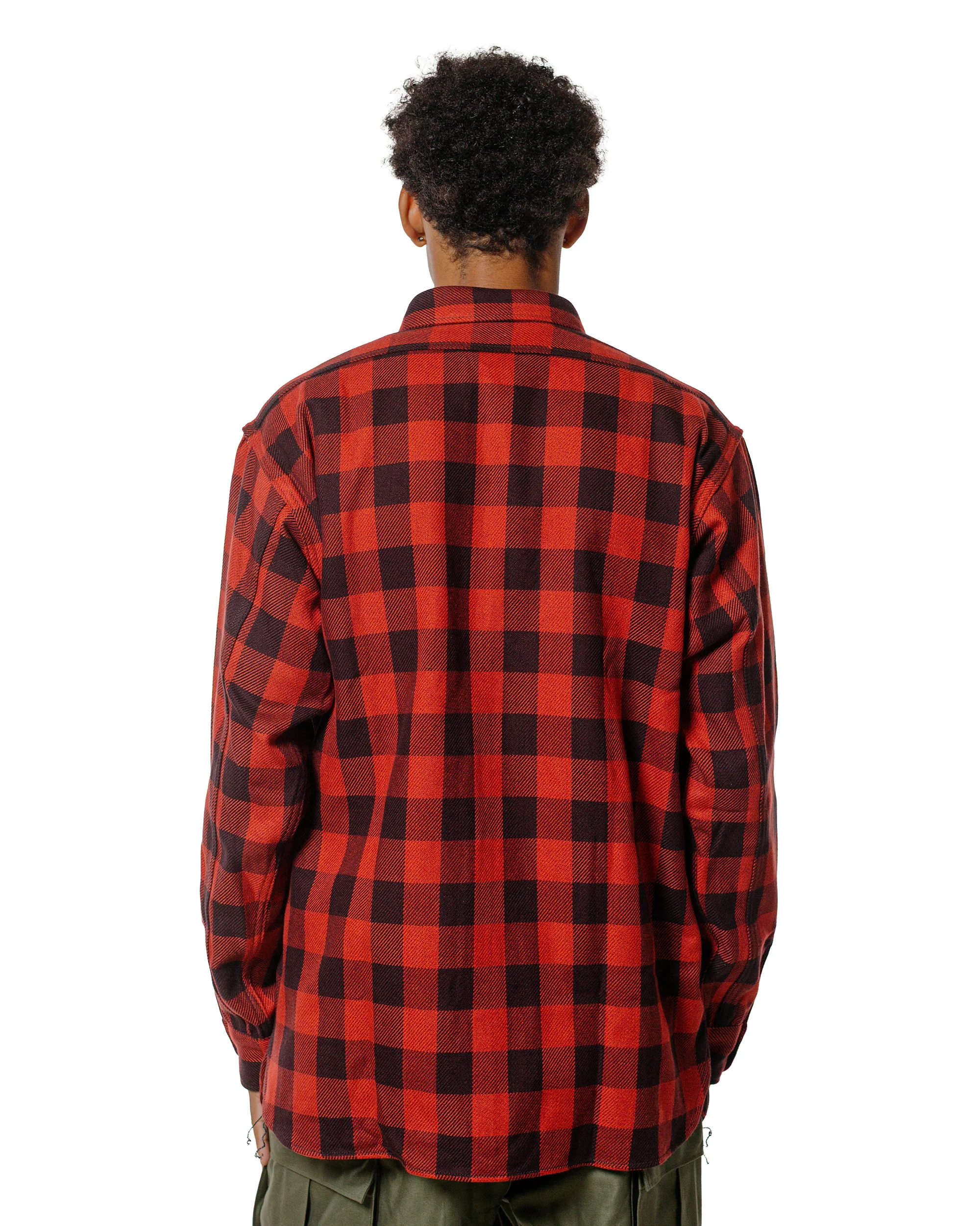 The Real McCoy's MS24102 8HU Twisted-Yarn Buffalo Check Flannel Shirt Red/Black - Image 3