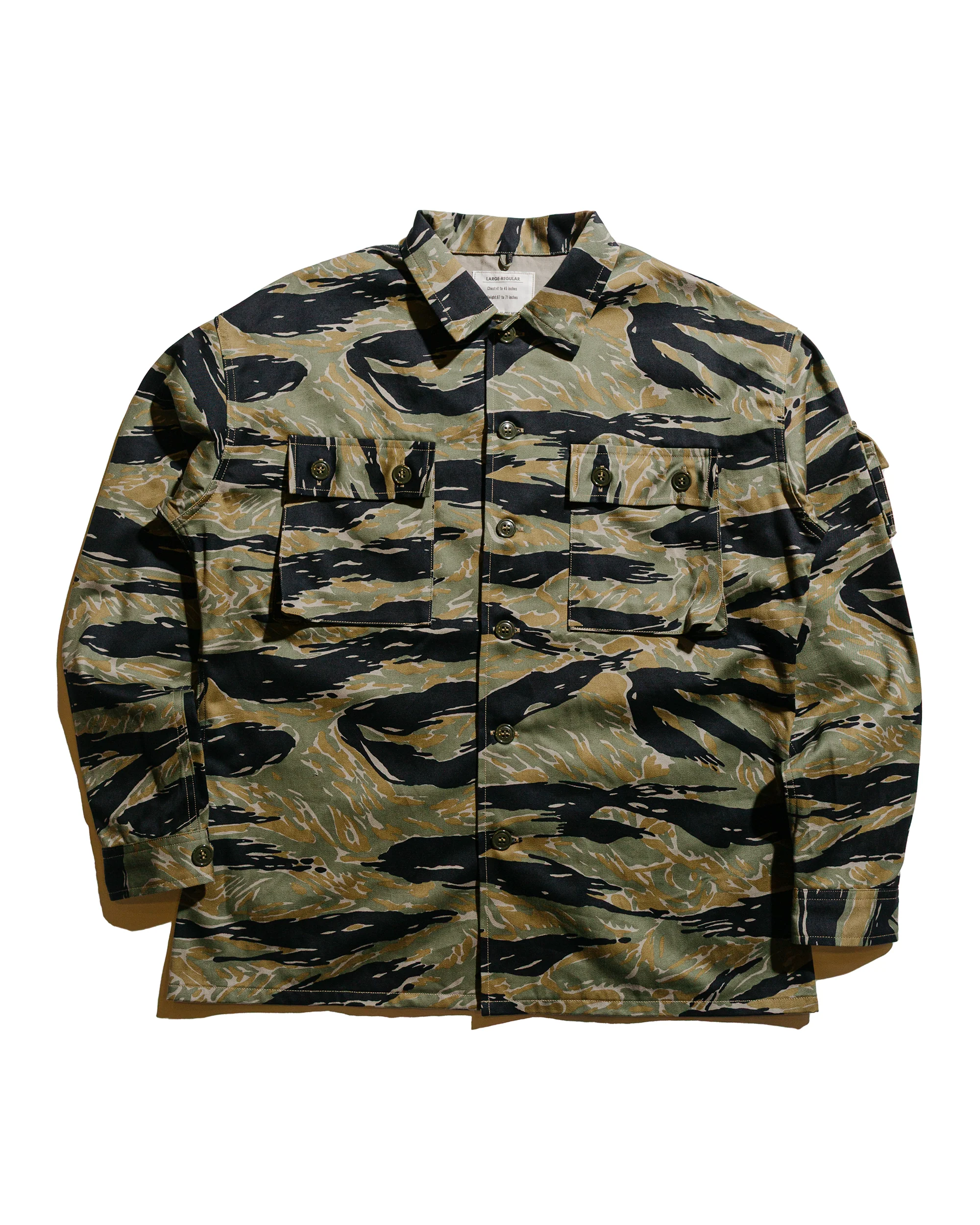 The Real McCoy's MS25001 Tiger Camouflage Shirt / Tadpole Green