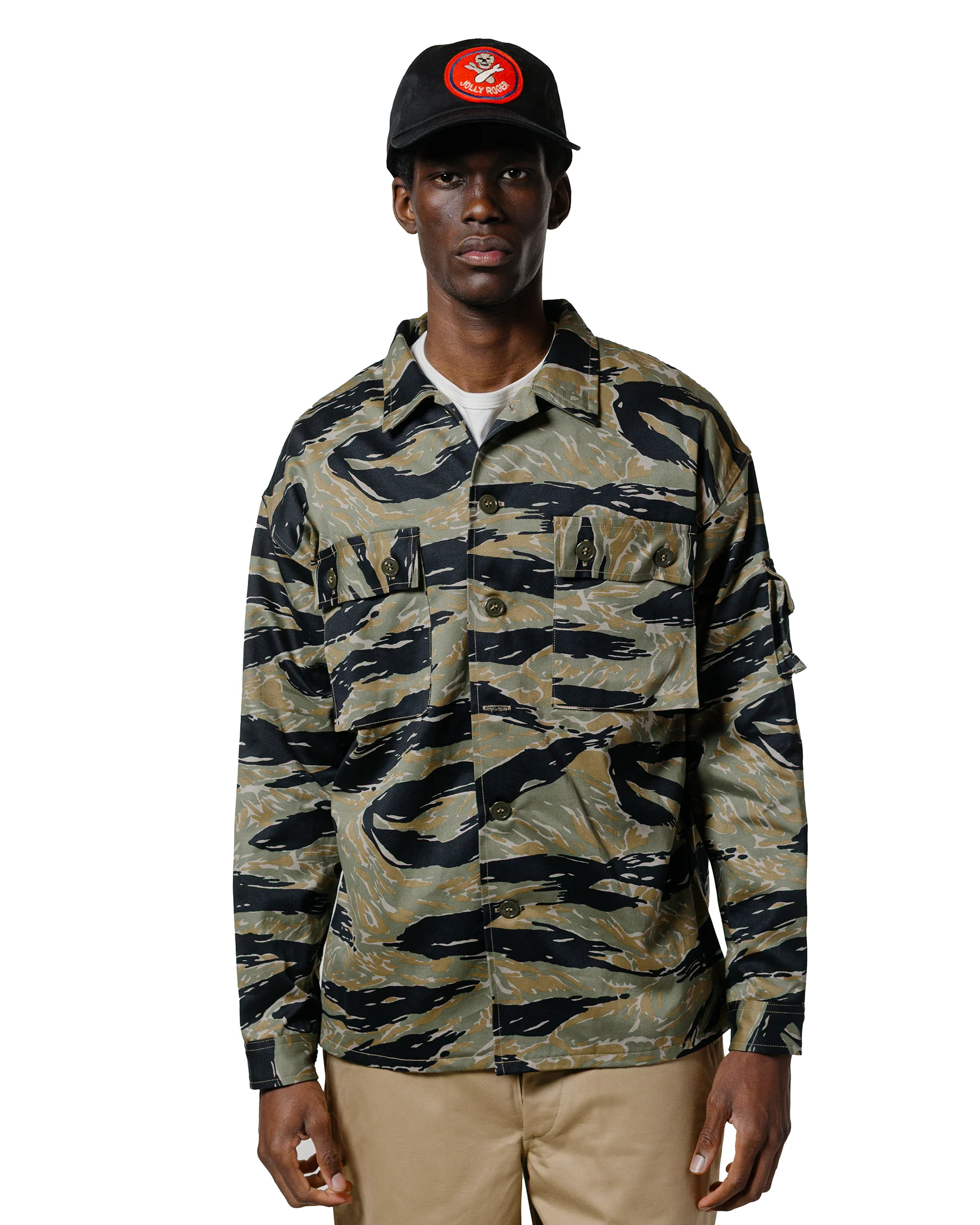 The Real McCoy's MS25001 Tiger Camouflage Shirt / Tadpole Green - Image 2