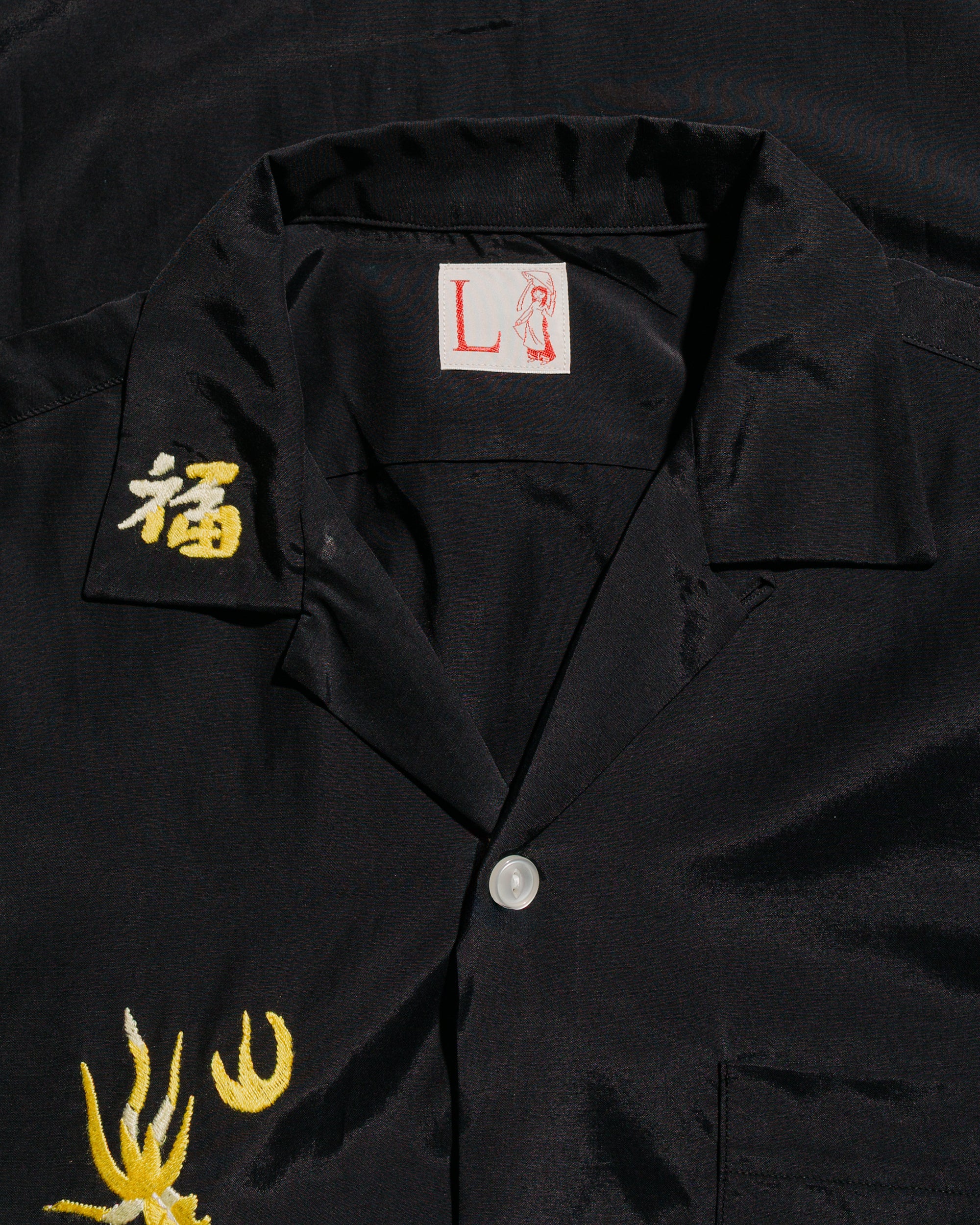 The Real McCoy's MS25009 Viet-Nam Open Collar Souvenir Shirt Black - Image 5