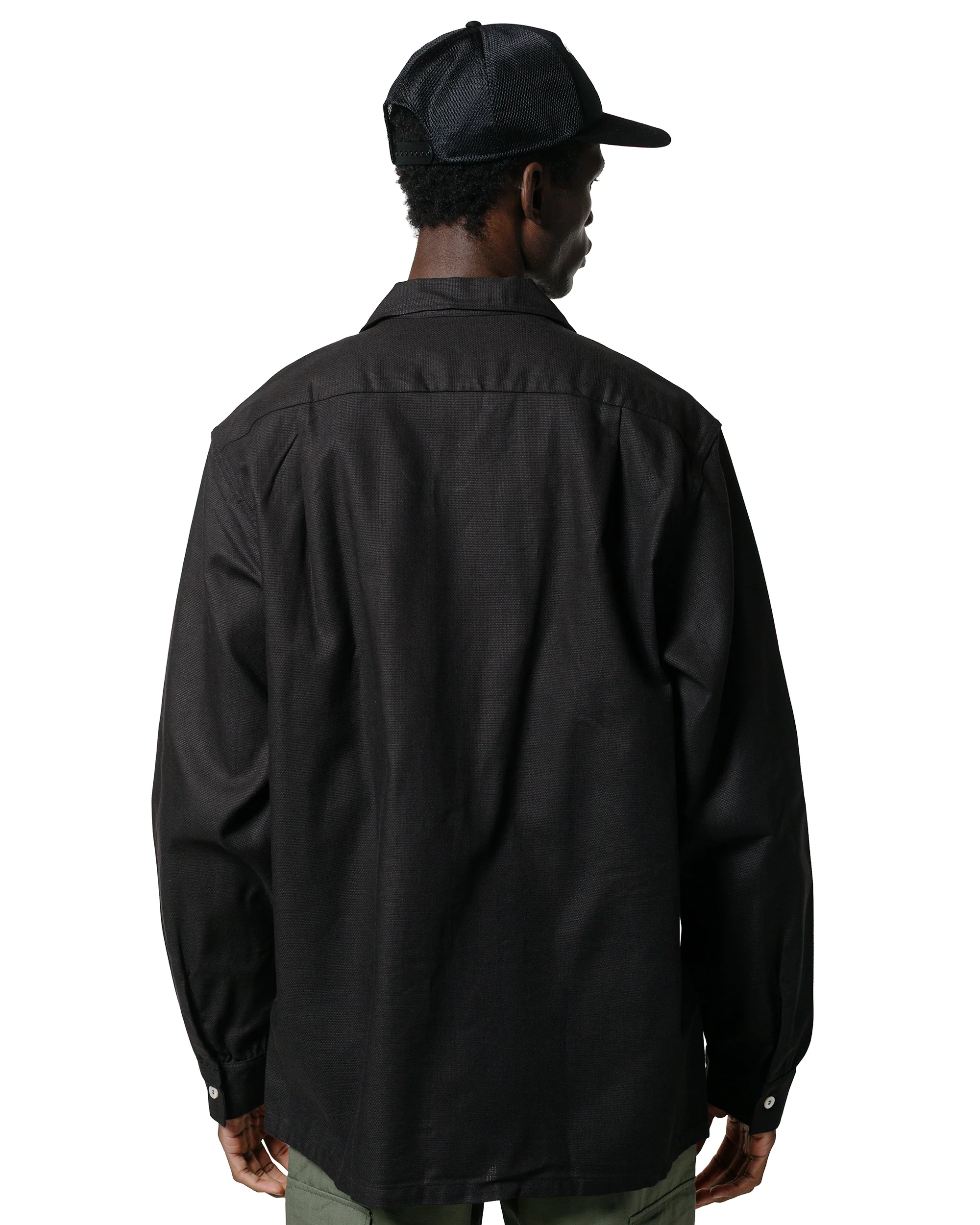 The Real McCoy's MS25010 Joe McCoy Panama Shirt L/S Black - Image 3