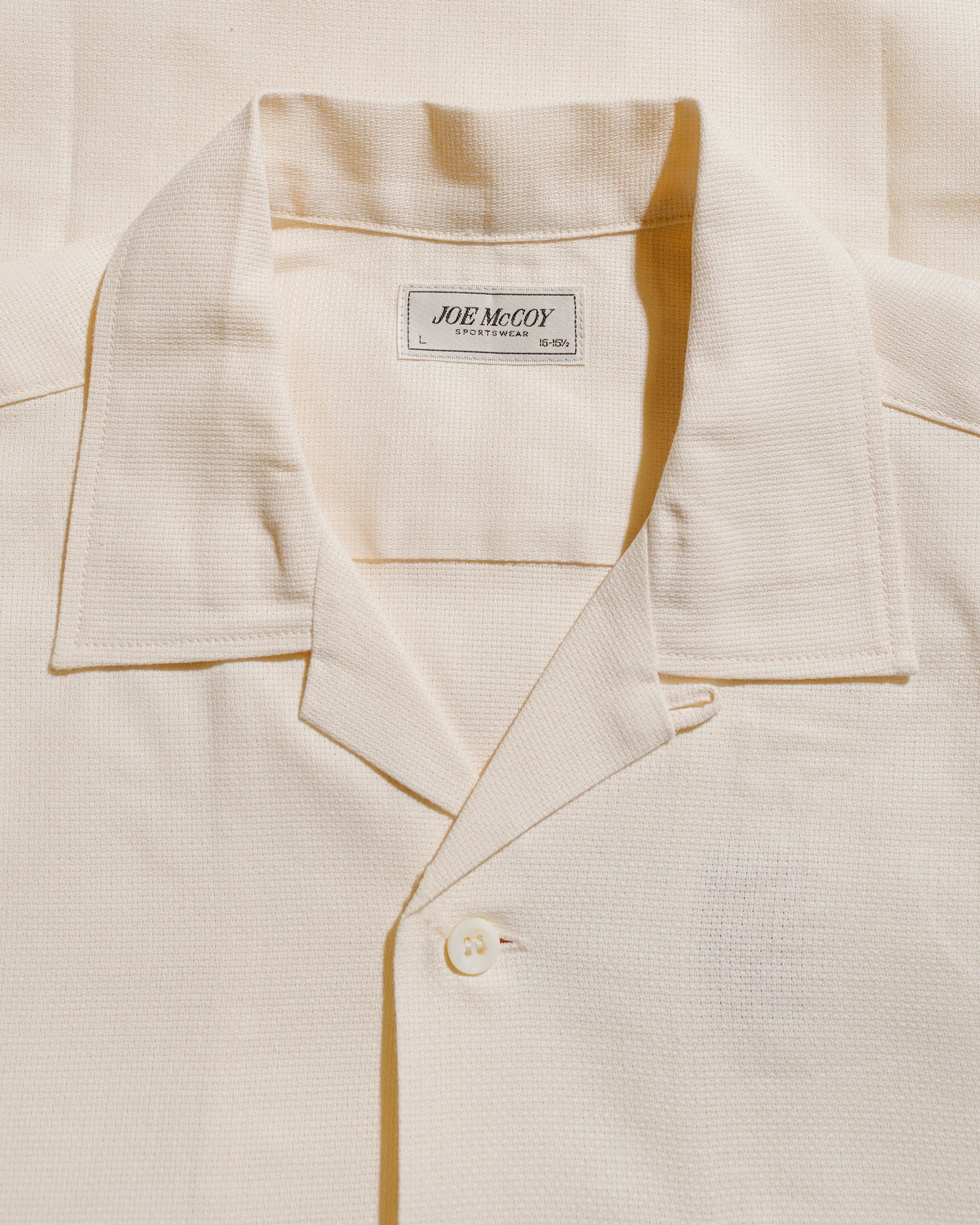 The Real McCoy's MS25010 Joe McCoy Panama Shirt L/S Milk - Image 5