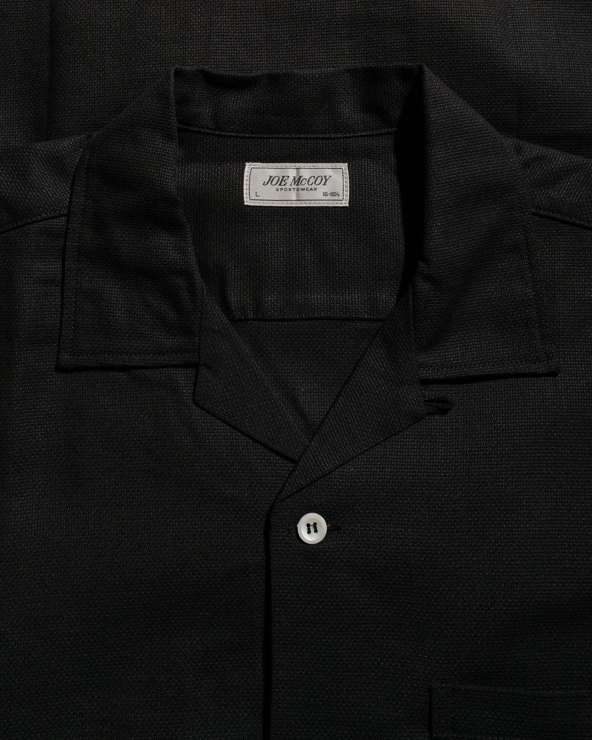The Real McCoy's MS25011 Joe McCoy Panama Shirt S/S Black - Image 5