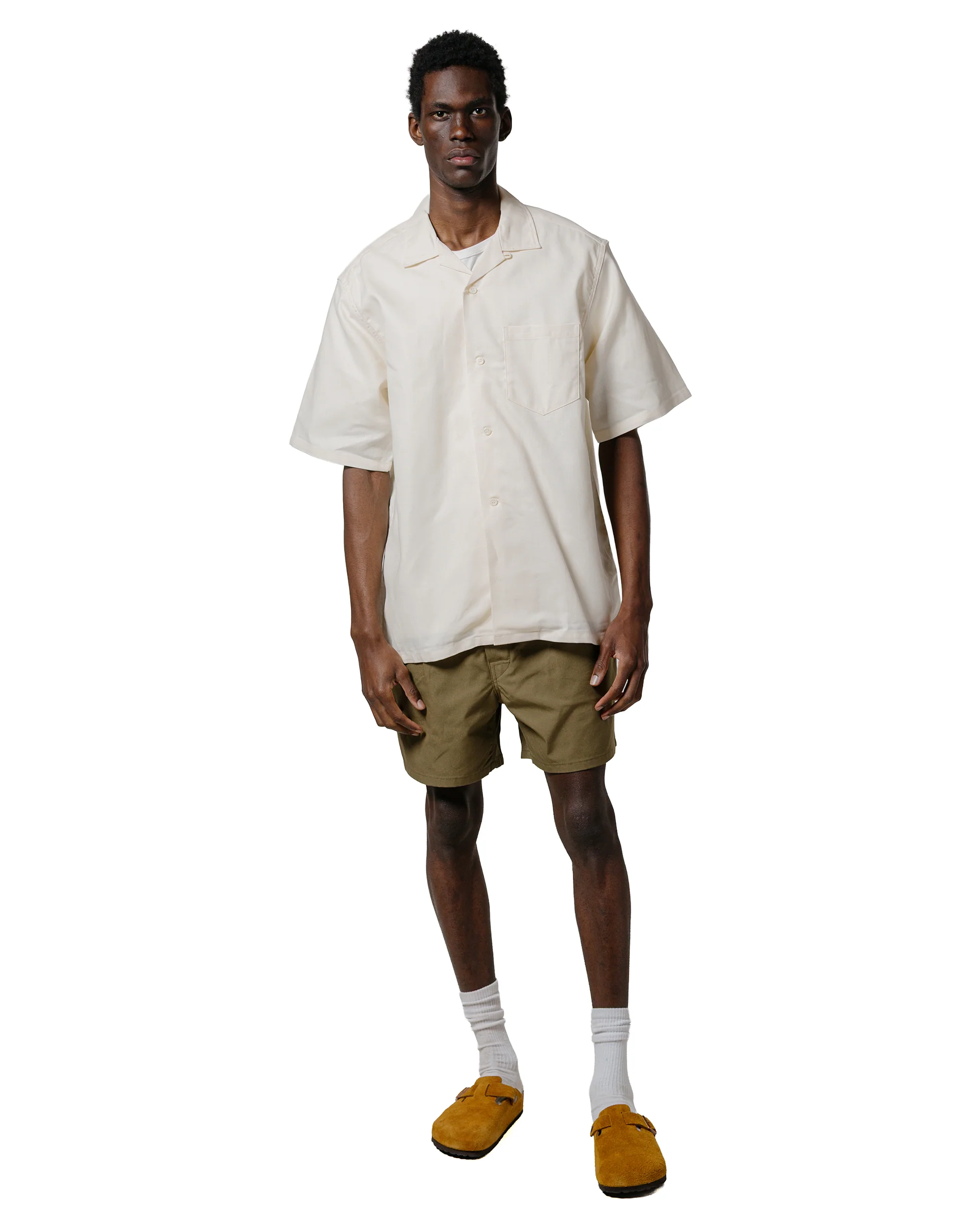 The Real McCoy's MS25011 Joe McCoy Panama Shirt S/S Milk - Image 4