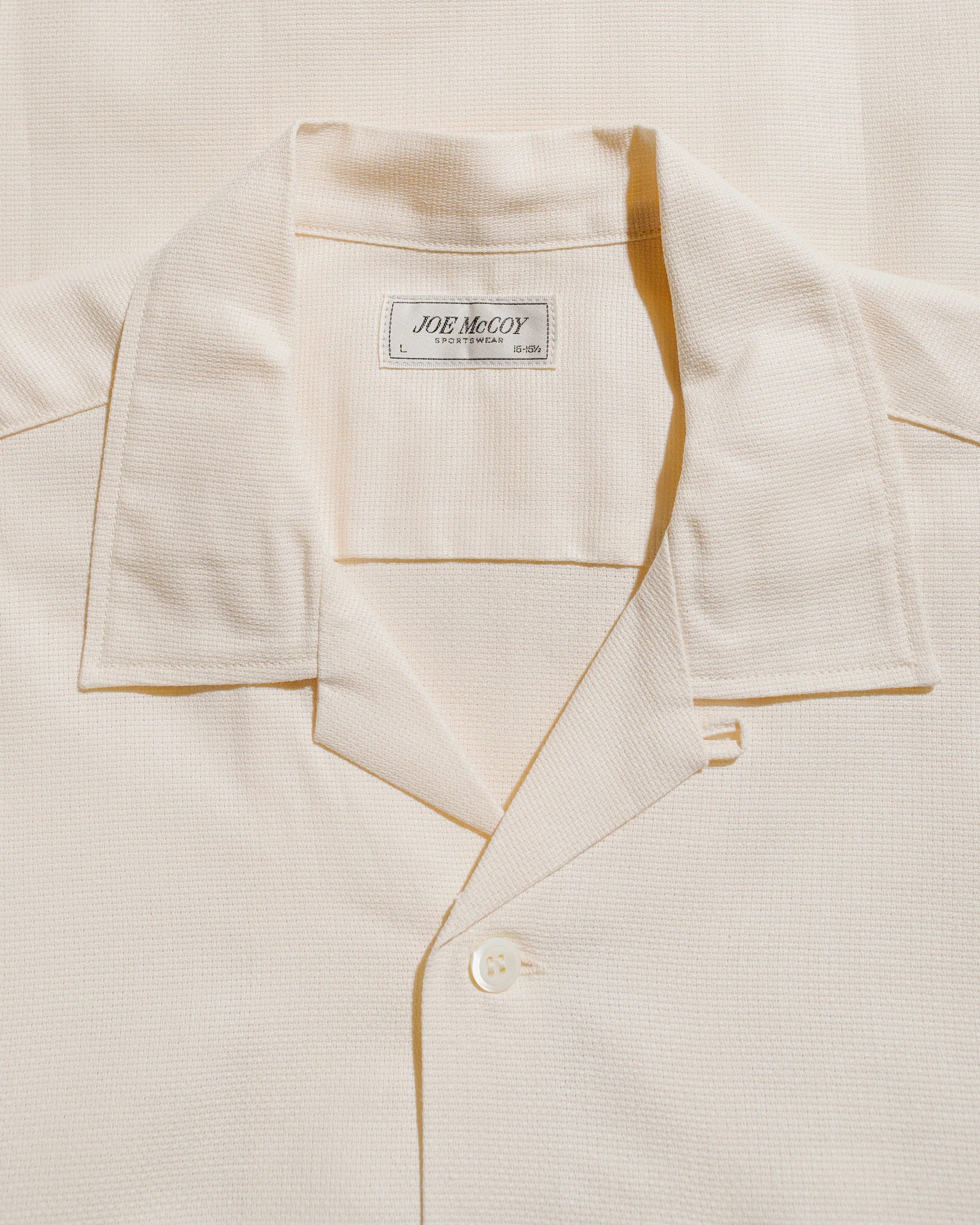 The Real McCoy's MS25011 Joe McCoy Panama Shirt S/S Milk - Image 5
