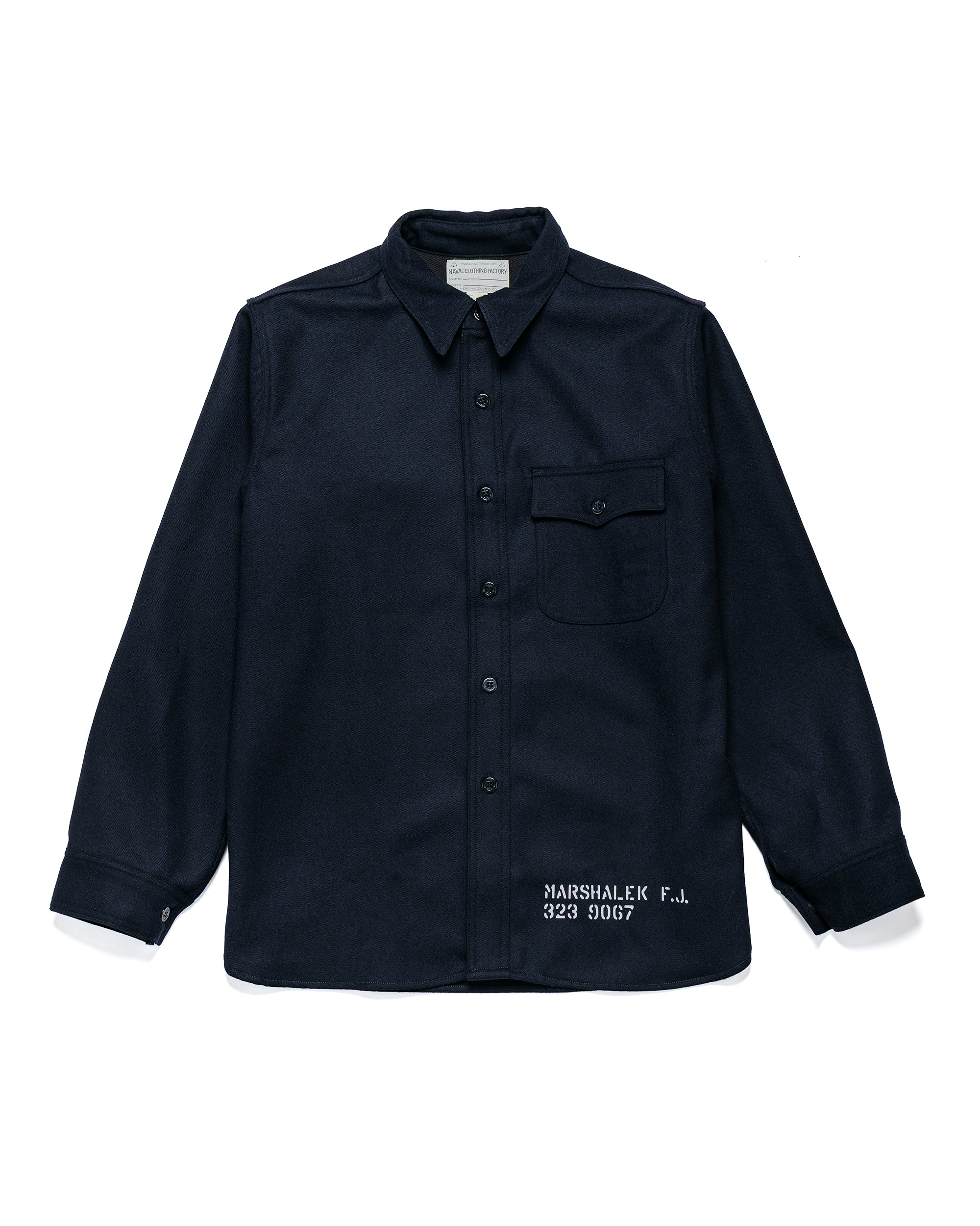 The Real McCoy's MS25102 U.S.N. Wool Blue Flannel Shirt / U.S.S. Brooklyn Navy