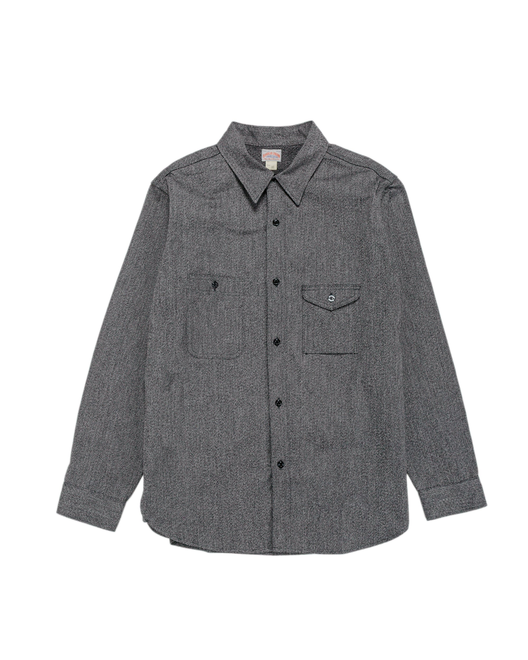 The Real McCoy's MS25109 8HU Cigarette Pocket Mock-Twist Chambray Work Shirt Black