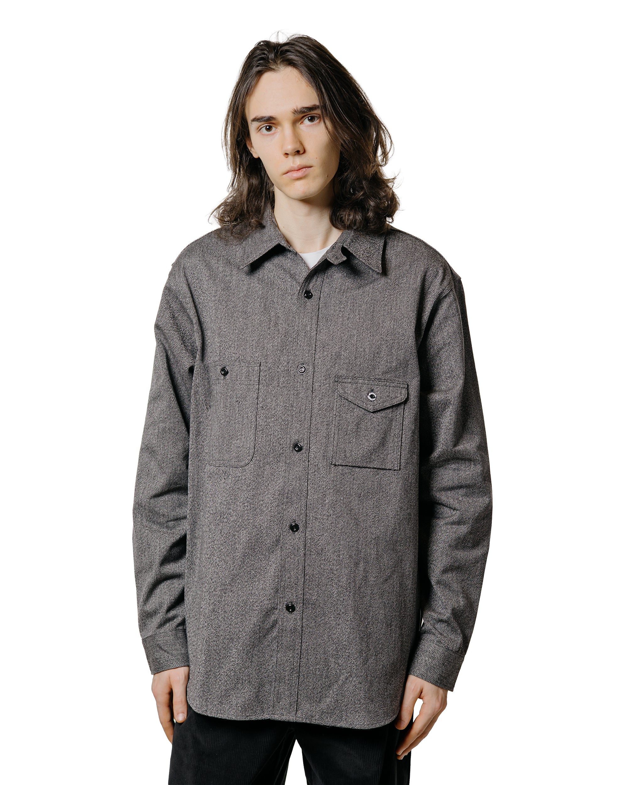The Real McCoy's MS25109 8HU Cigarette Pocket Mock-Twist Chambray Work Shirt Black - Image 2