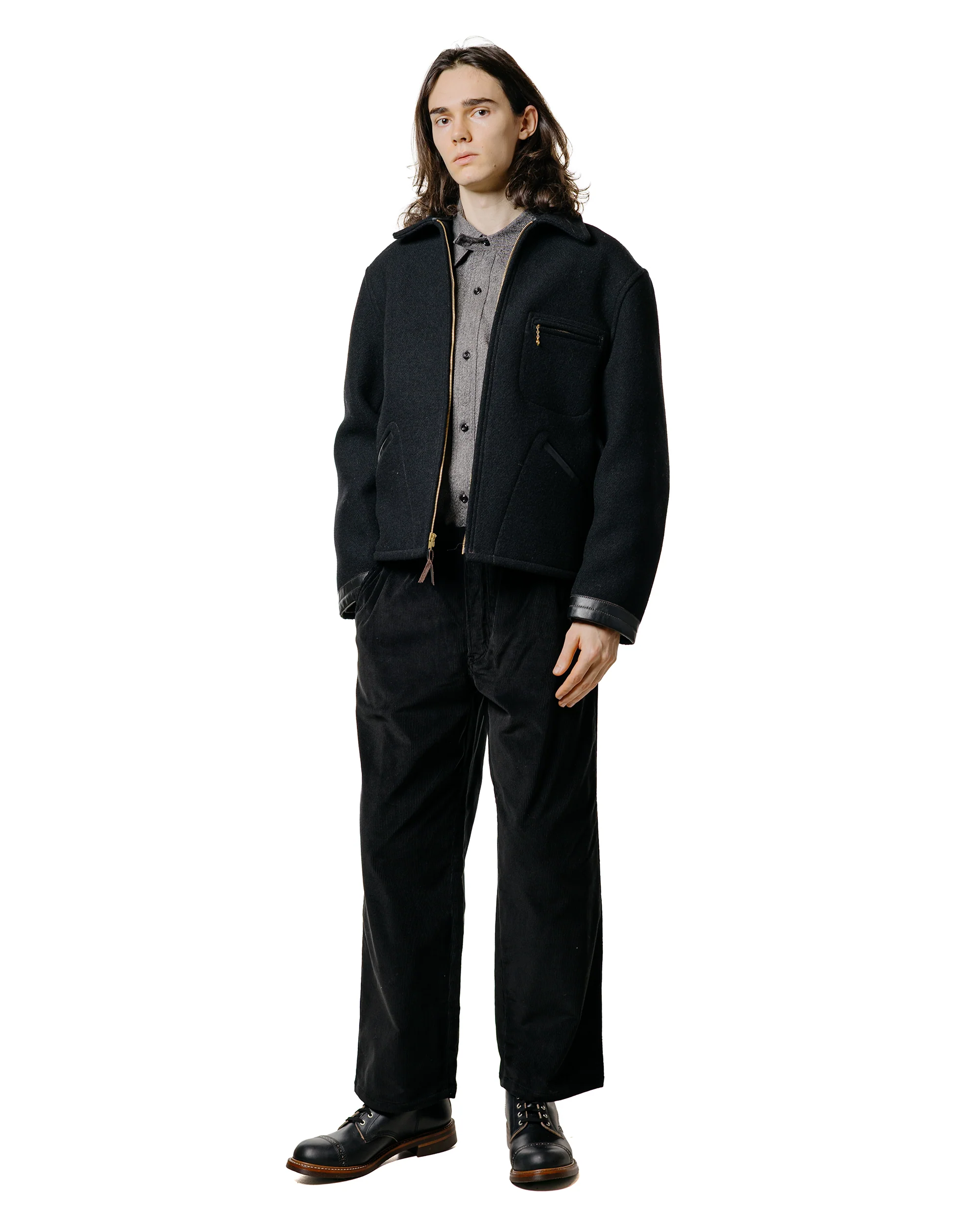 The Real McCoy's MS25109 8HU Cigarette Pocket Mock-Twist Chambray Work Shirt Black - Image 4