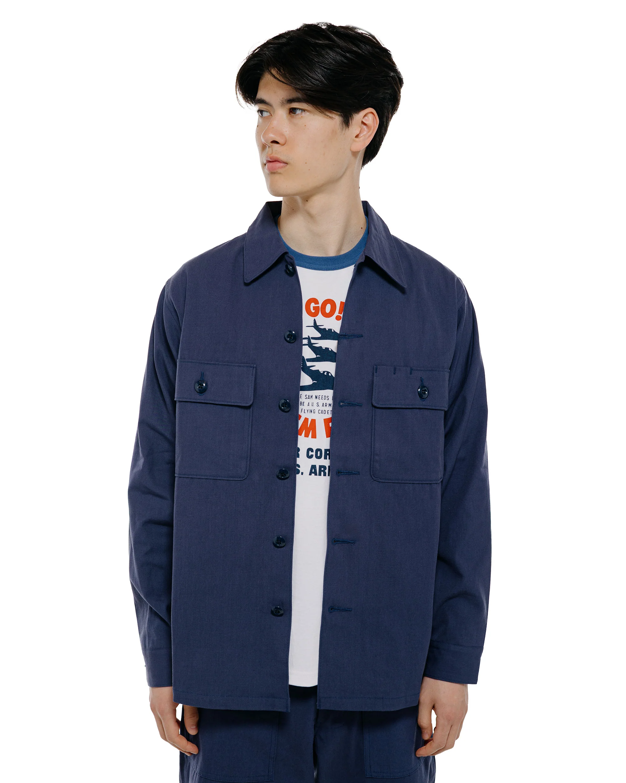 The Real McCoy's MS26003 Shirt, Man's, Missile Combat Crew Blue - Image 2