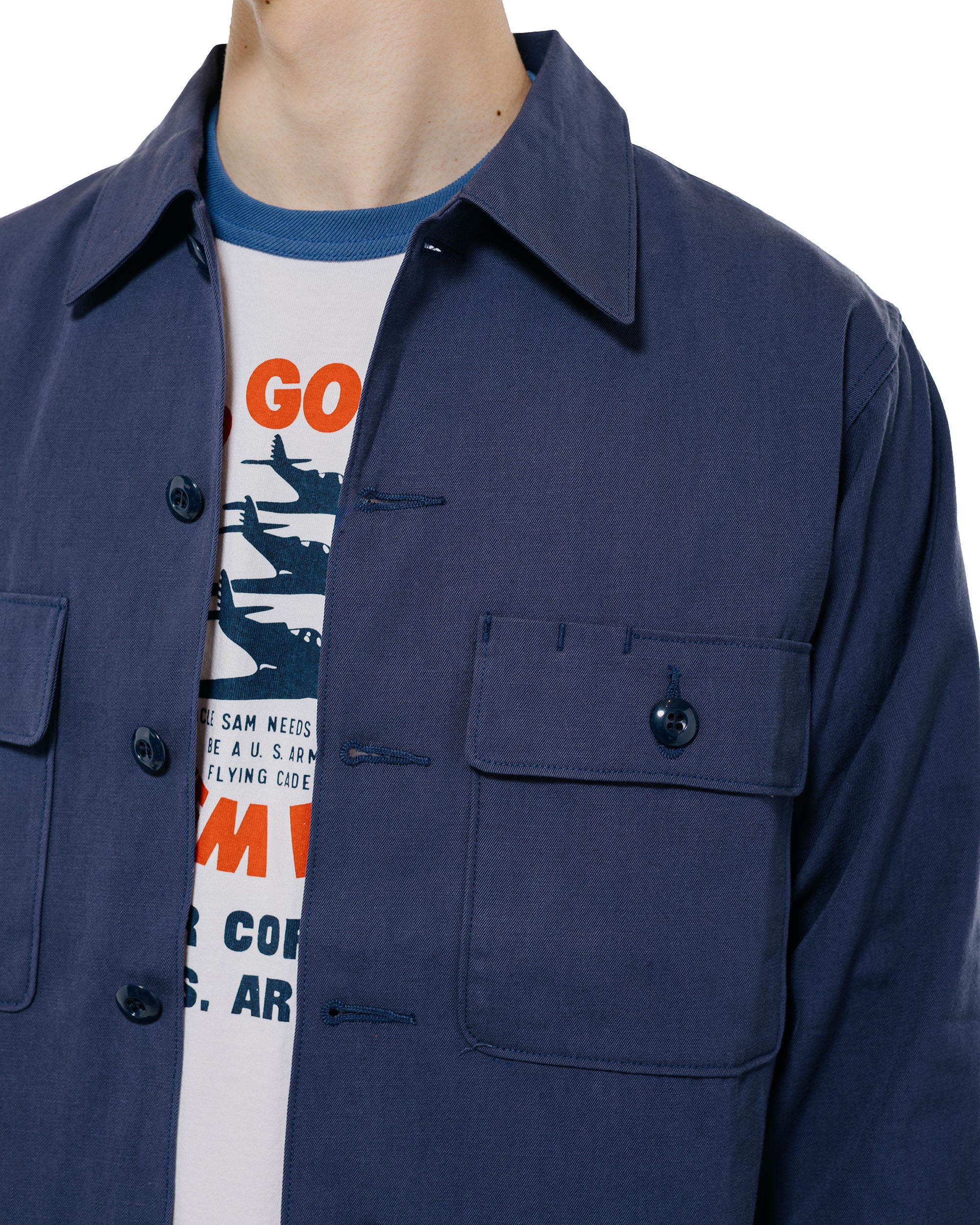 The Real McCoy's MS26003 Shirt, Man's, Missile Combat Crew Blue - Image 3