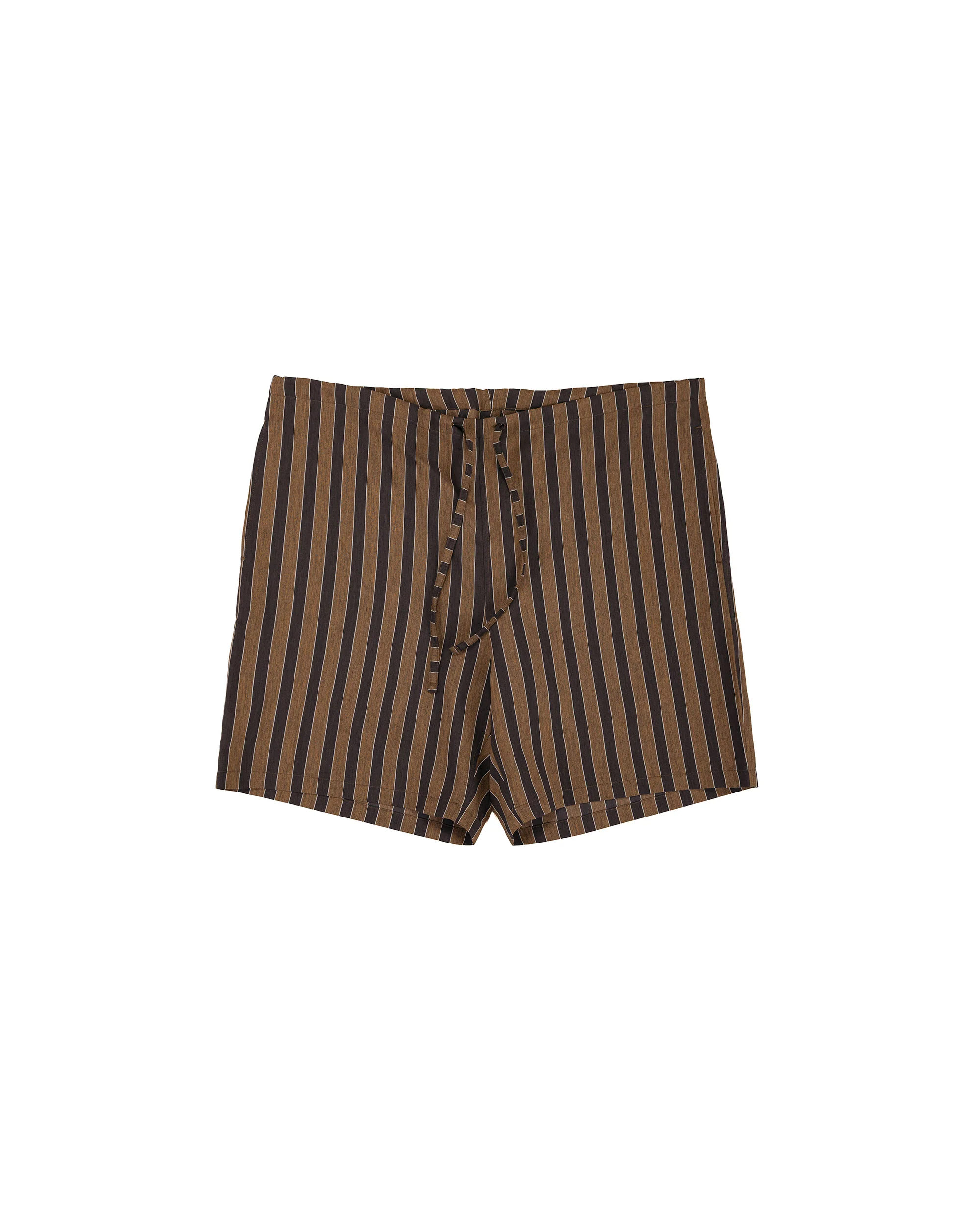 ts(s) Drawstring Shorts Bold Stripe Viscose/Polyester Cloth Brown