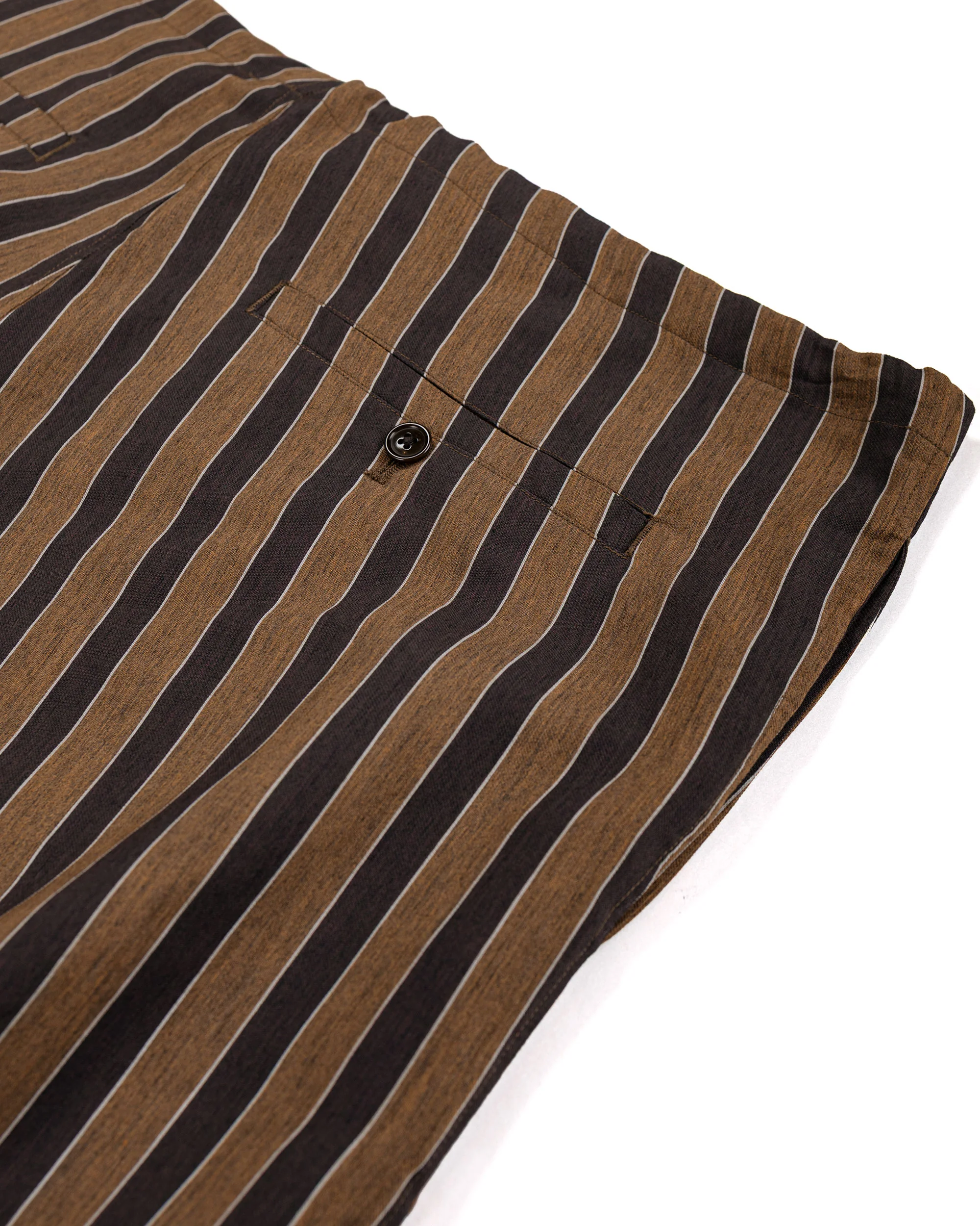ts(s) Drawstring Shorts Bold Stripe Viscose/Polyester Cloth Brown - Image 5