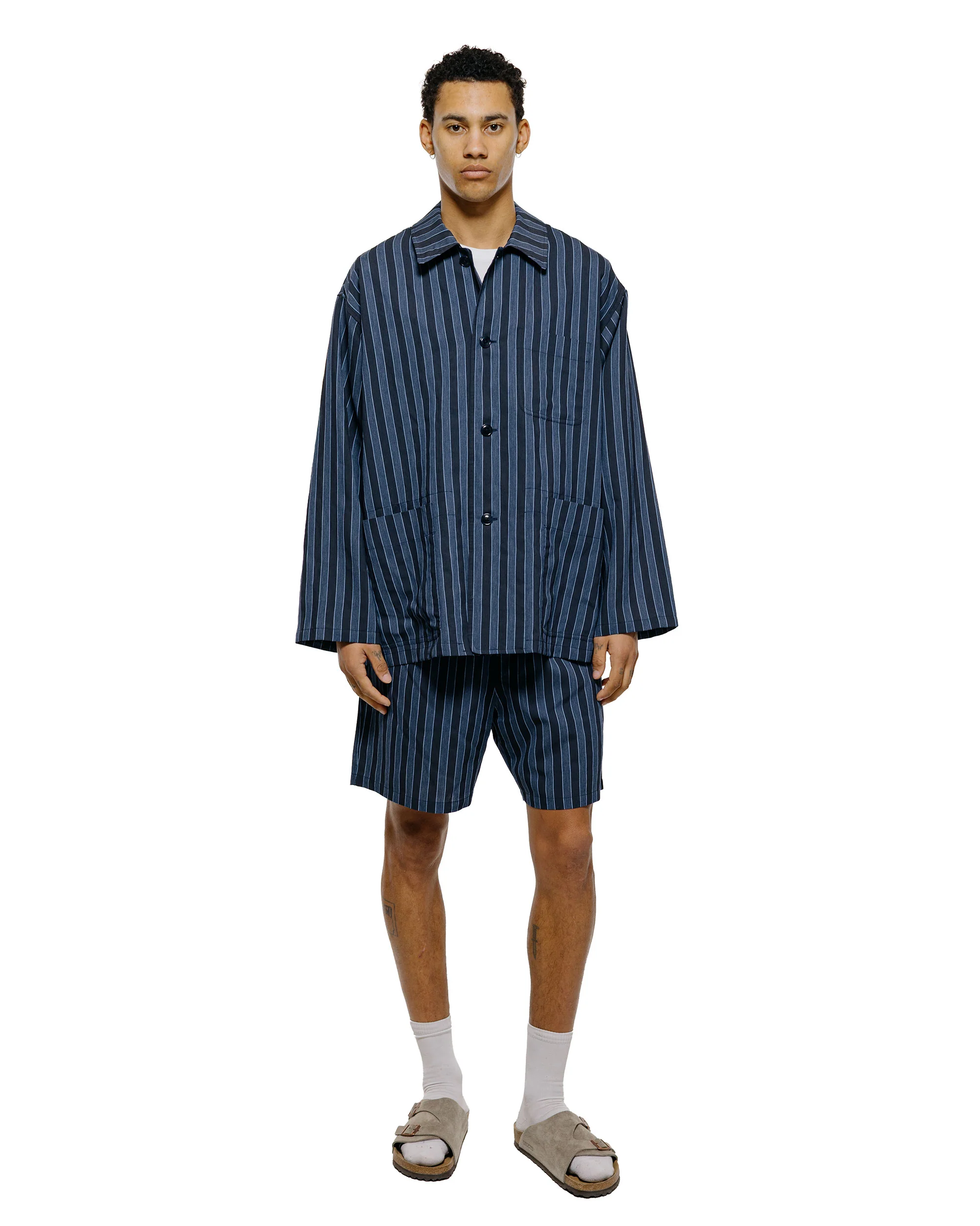 ts(s) Drawstring Shorts Bold Stripe Viscose/Polyester Cloth Navy - Image 4